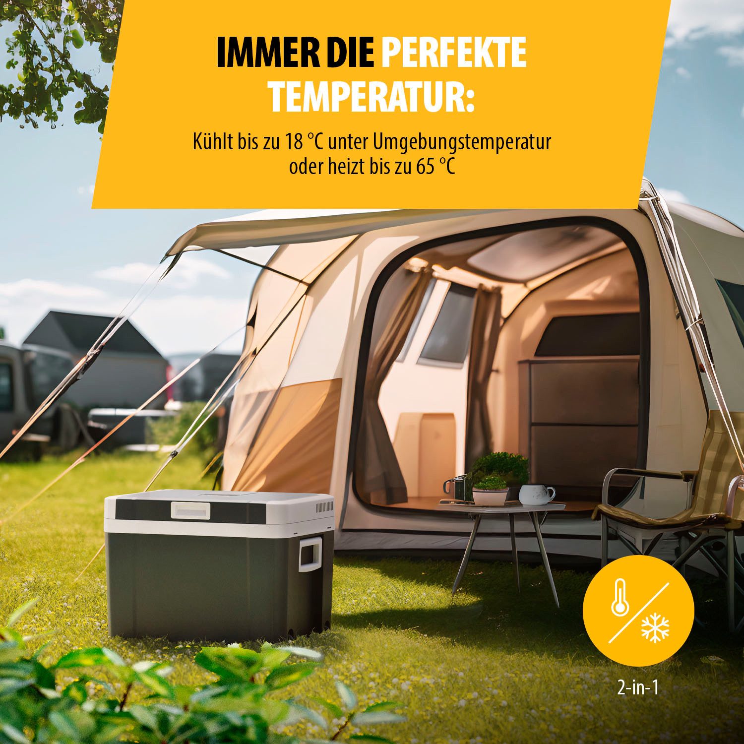 Tristar Elektrische Kühlbox KB-7535, Kühlt bis 18°C unter Umgebungstemperatur, Heizt bis 65°C