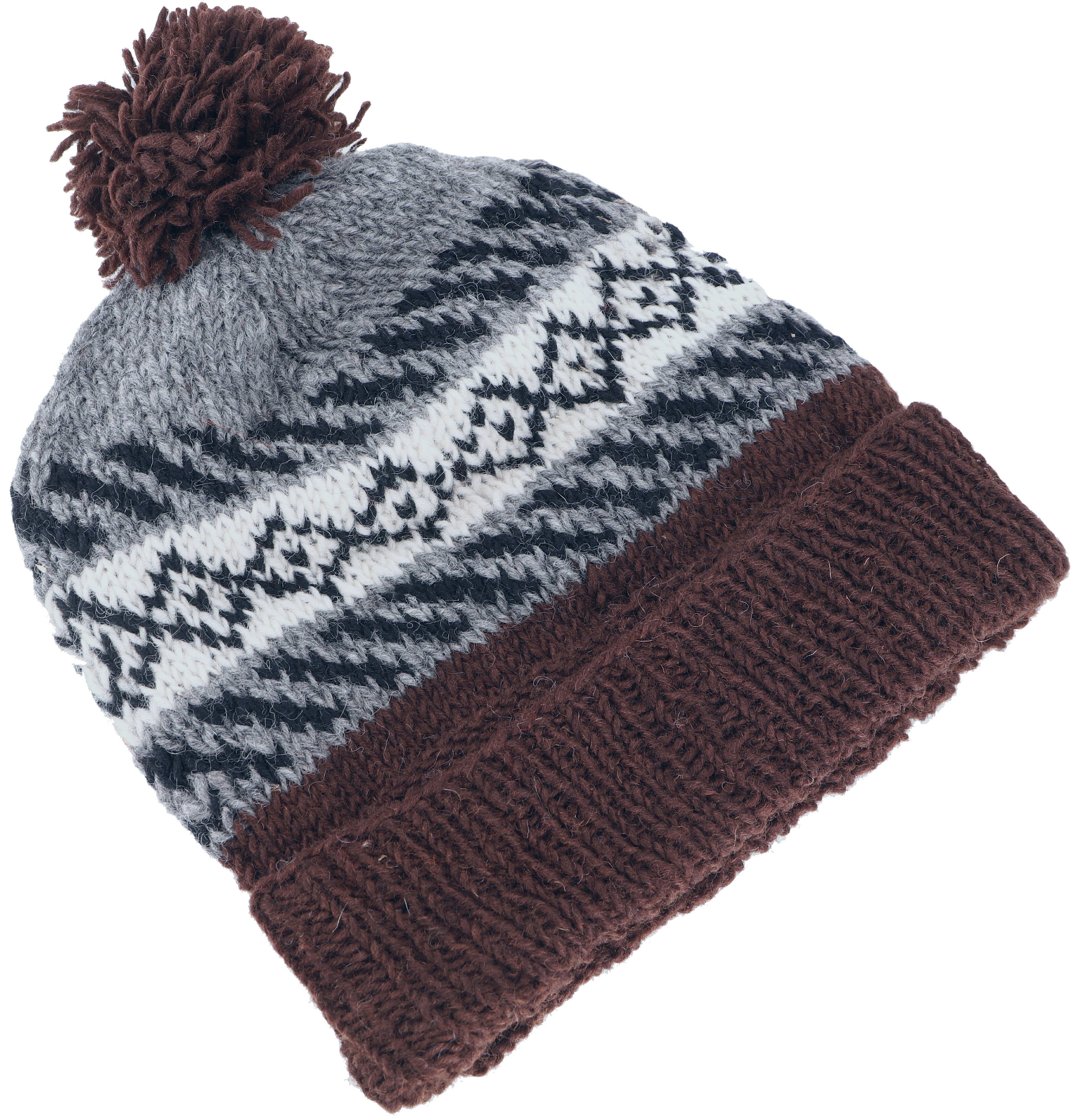 Guru-Shop Strickmütze Bommelmütze aus Nepal, Mütze aus Schurwolle,.. günstig online kaufen