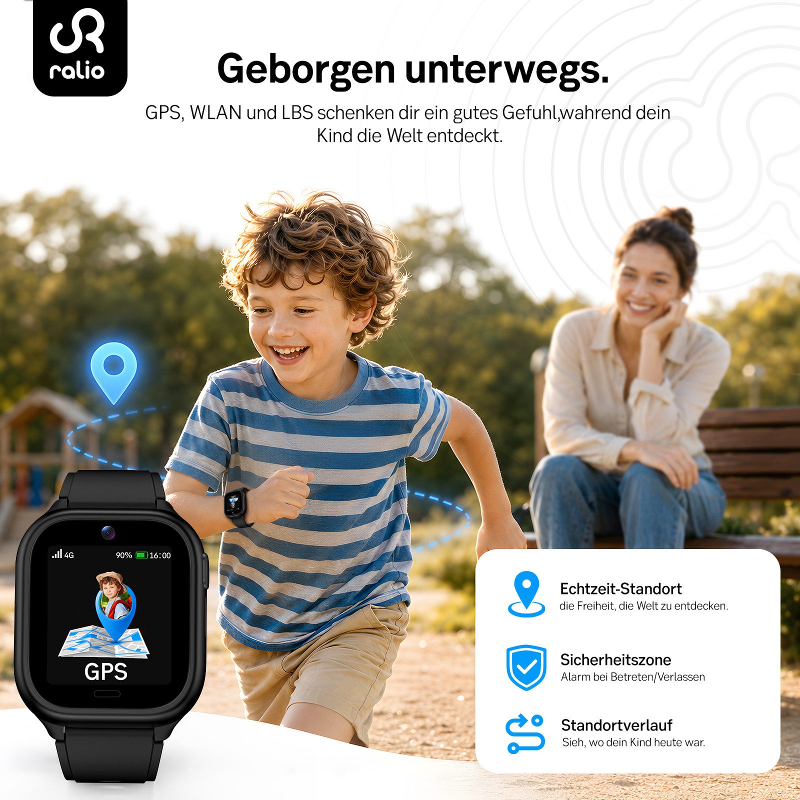 Ralio R5 Neo 4G Kinder-Smartwatch mit Videoanruf, GPS-Ortung & Schulmodus Smartwatch (Kinderuhr mit Nano-SIM-Kartensteckplatz, ohne integrierten App-Store cm/1,4 Zoll) störungsfreies Nutzungserlebnis, Smartwatch für Kinder mit großem Farbdisplay, langer Akkulaufzeit von bis zu 3 Tagen und vielseitigen Funktionen, ideal für Jungen und Mädchen im Schulalter