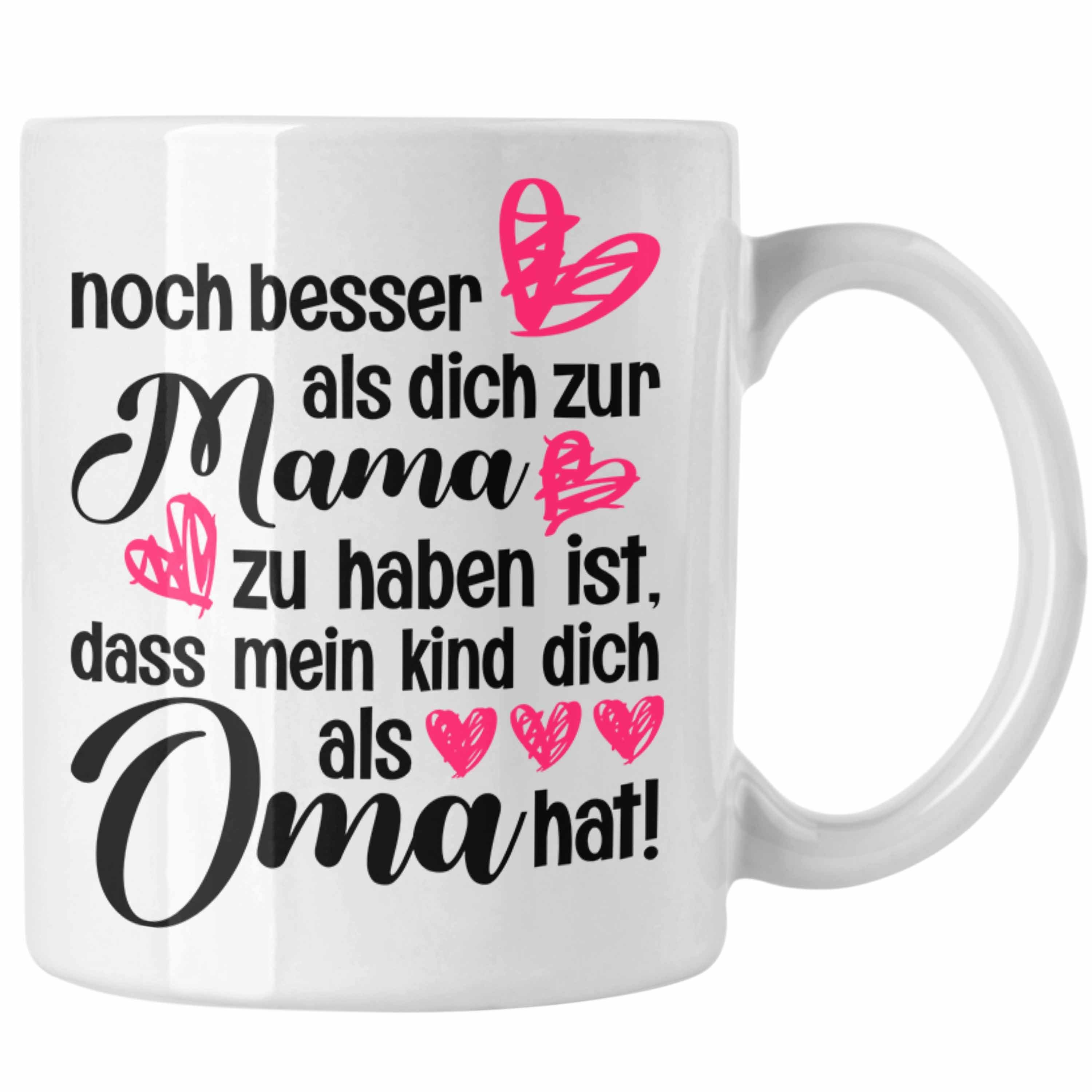 Trendation Kaffeetasse Muttertag Weiss Geschenk Mutter Süßer Spruch Tasse Oma Mama - Geschenkidee Tasse Trendation