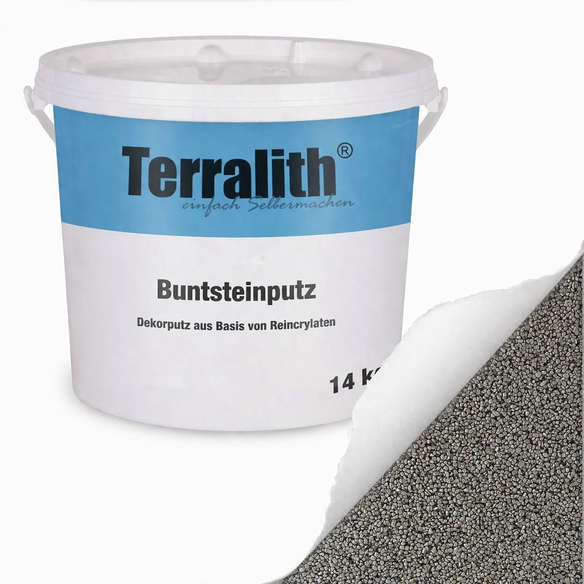 Terralith® Kunstharzputz Buntsteinputz Mosaikputz 2mm -14 kg- BSP37 (Eimer, Verarbeitungsfertig) Dekorationsputz aus Marmor-Granulat bzw. eingefärbter Körnung