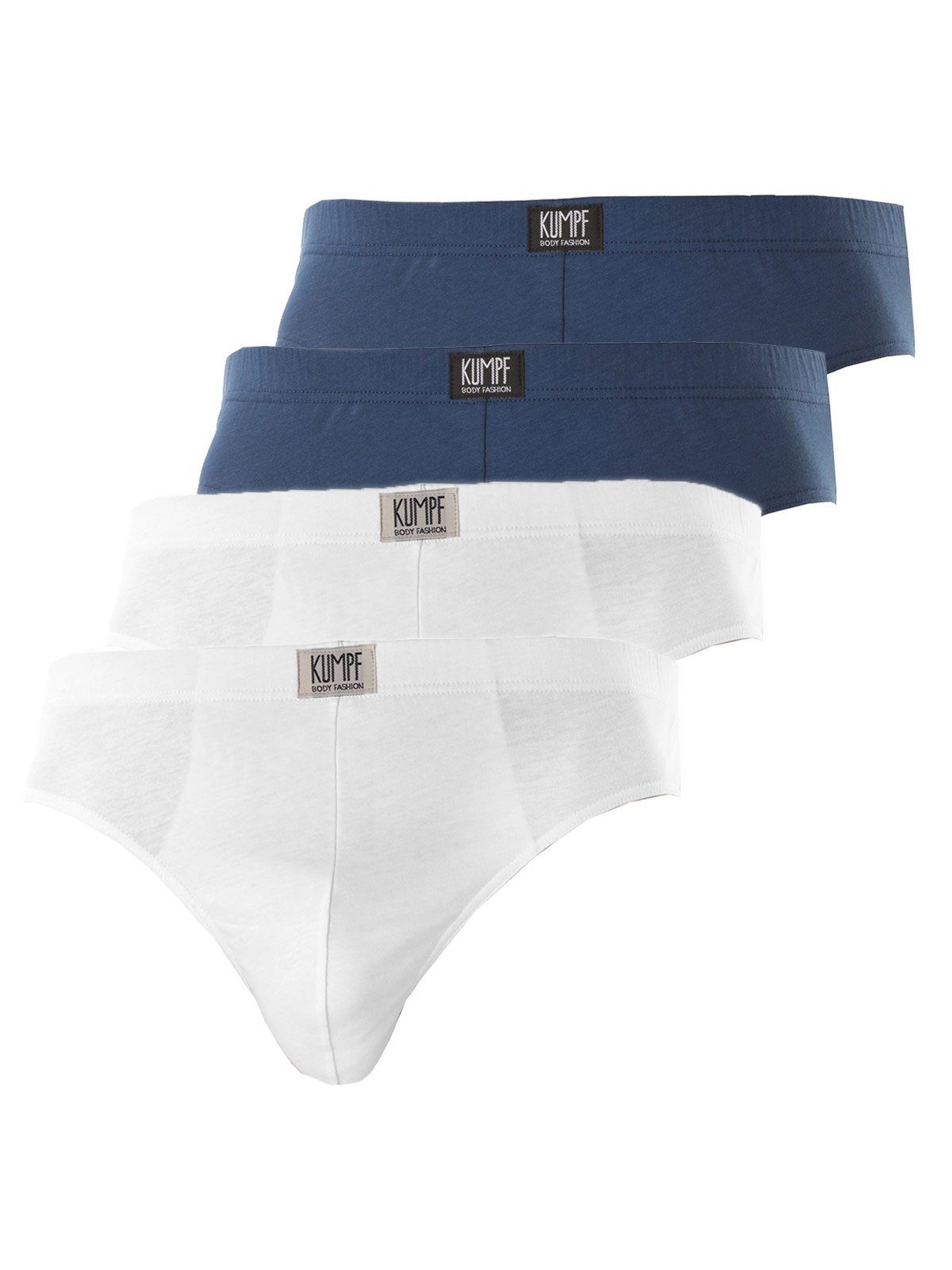 KUMPF Slip 4er Sparpack Herren Slip Bio Cotton (Spar-Set, 4-St) - darkblue weiss