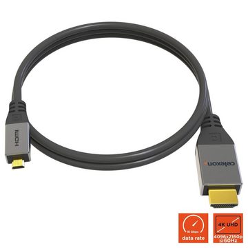 Celexon HDMI auf Micro HDMI Kabel mit Ethernet - 2.0a/b 4K 1,0m HDMI-Kabel, (100 cm), Professional Line
