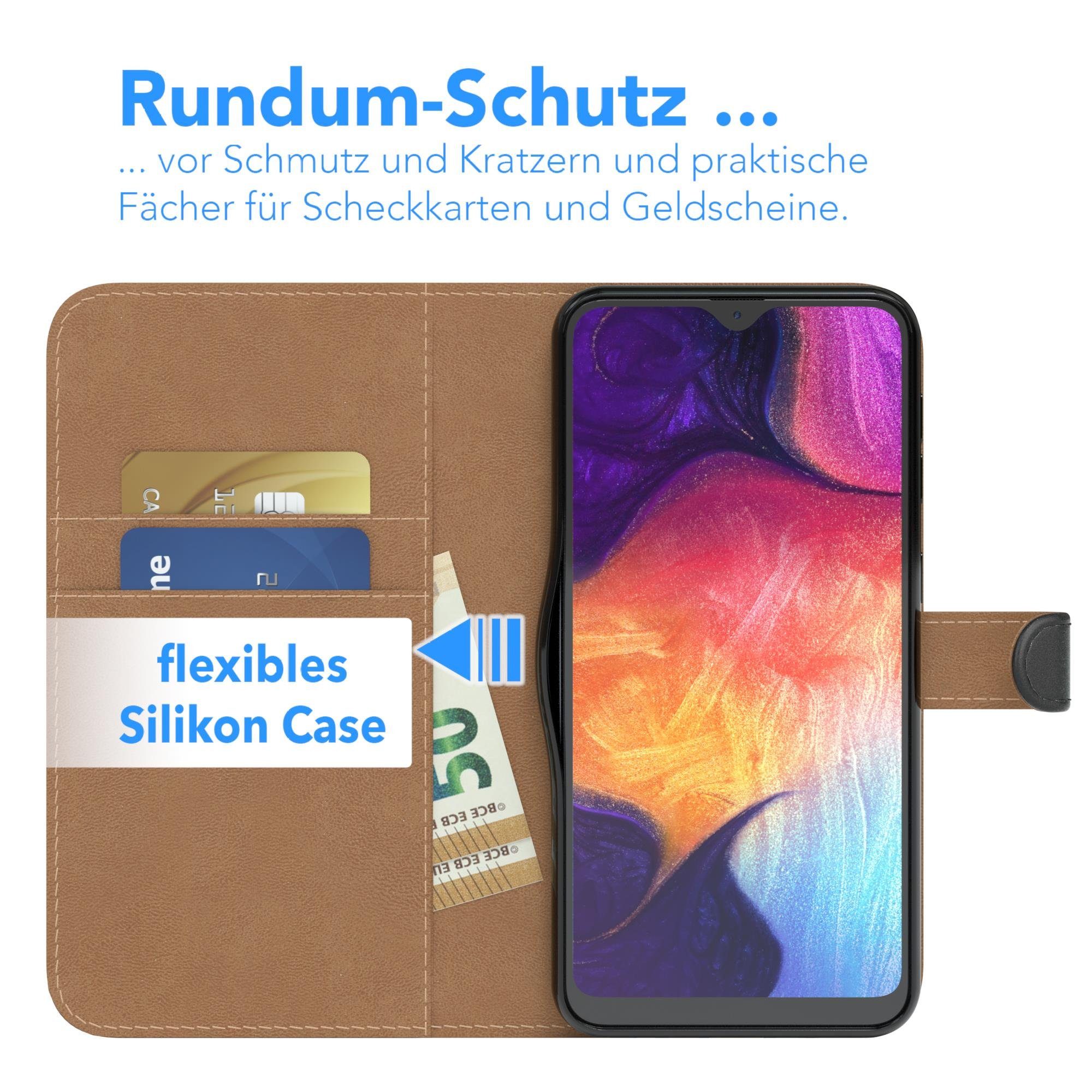 EAZY CASE Handyhülle Uni Bookstyle für Samsung Galaxy A10 6,2 Zoll, Schutzhülle mit Standfunktion Kartenfach Handytasche aufklappbar Etui