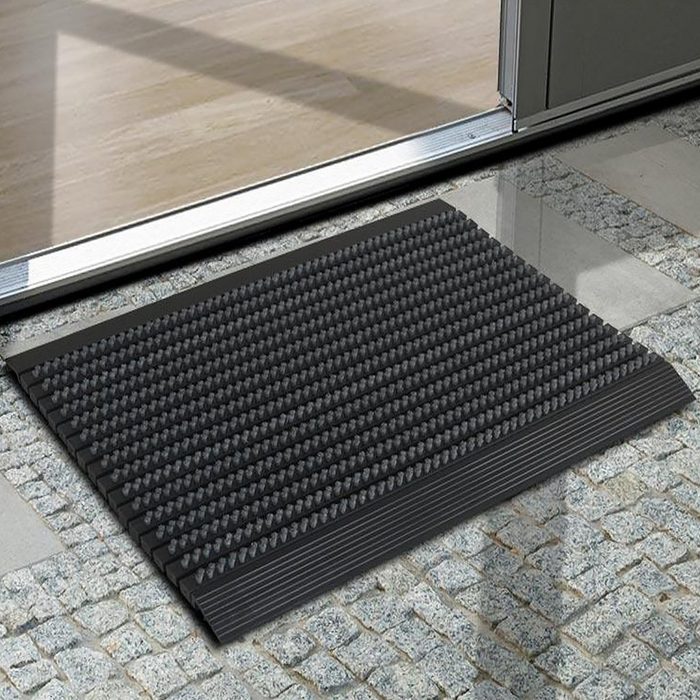 Fußmatte Power Brush Grau 3 Größen Eingangsmatte Sauberlaufmatte Floordirekt Rechteckig Höhe: 23 mm