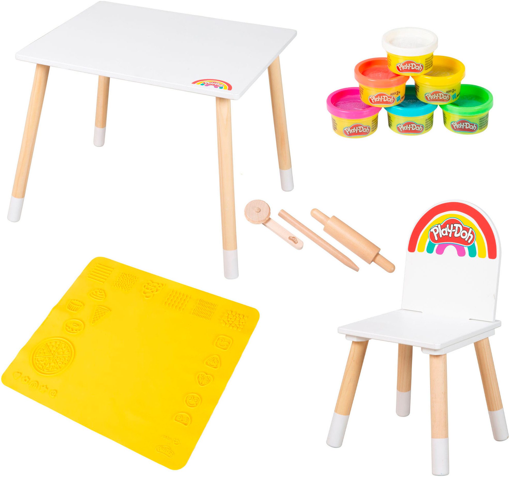 roba® Kindersitzgruppe Play-Doh, (Set), inkl. 3D Kreativmatte, Knete und Zubehör