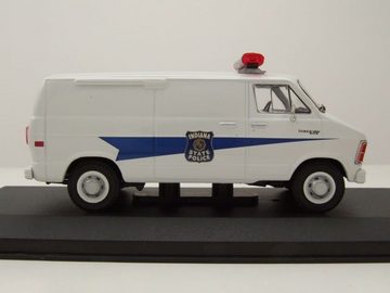 GREENLIGHT collectibles Modellauto Dodge Ram B250 Van 1980 weiß Indiana State Police Modellauto 1:43, Maßstab 1:43