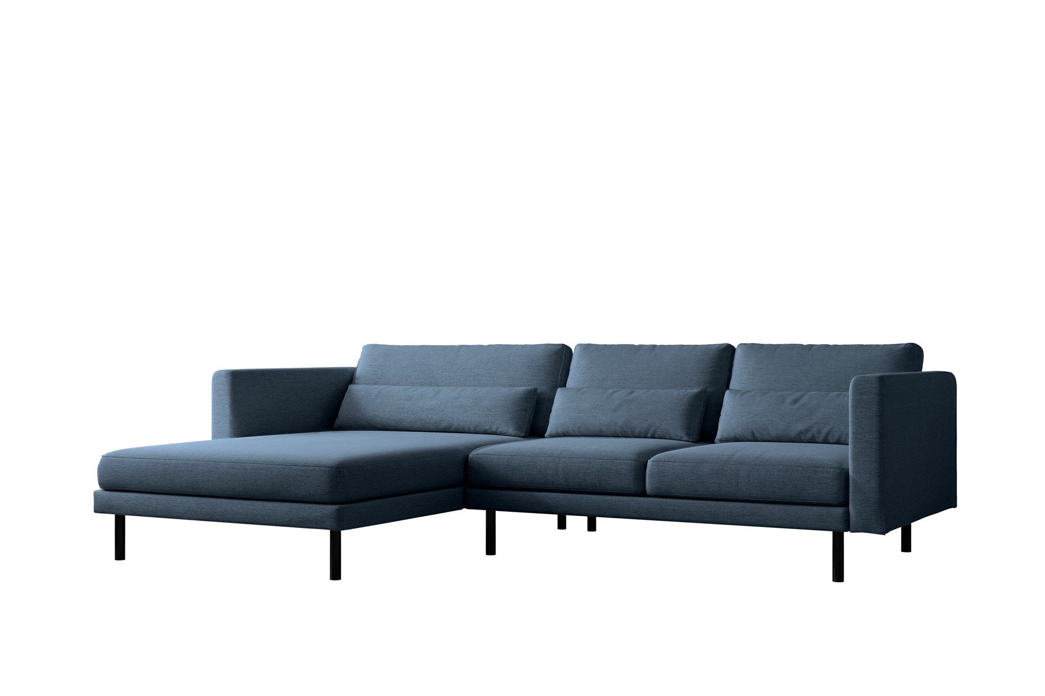 Fun Möbel Ecksofa Designersofa AGADA in Stoff, mit Ottomane Links oder Rechts, Rundumbezug