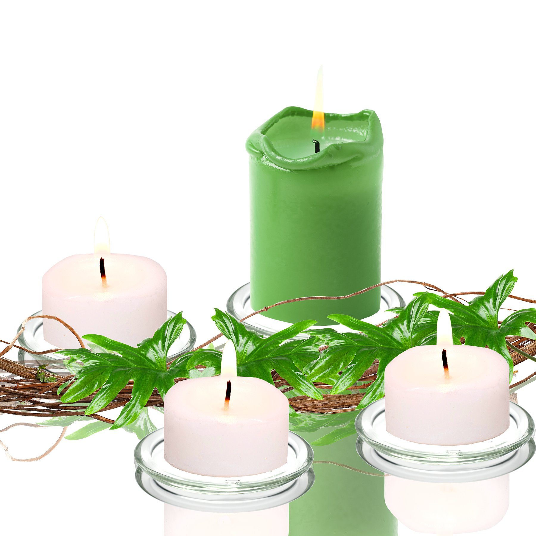 Kerzenuntersetzer 11,5 Kerzenständer 4x für bis Kerzenteller BigDean cm Ø8,5cm rund Kerzen