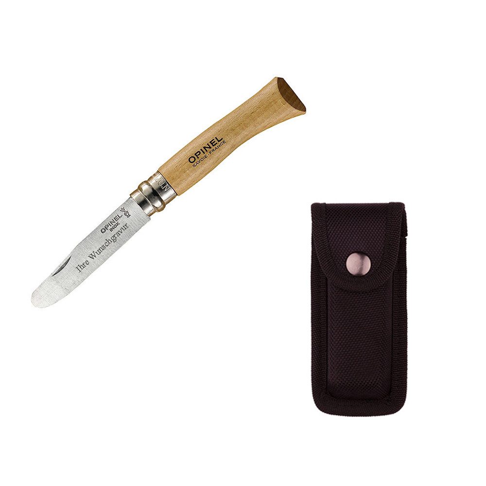 Opinel Taschenmesser Kinder-Schnitzmesser, mit Namensgravur, verschiedene Farben, (Drehbarer Feststellring arretiert die Klinge), Ideal für Outdoor & Basteln – Perfekt zum Schnitzen von Holz