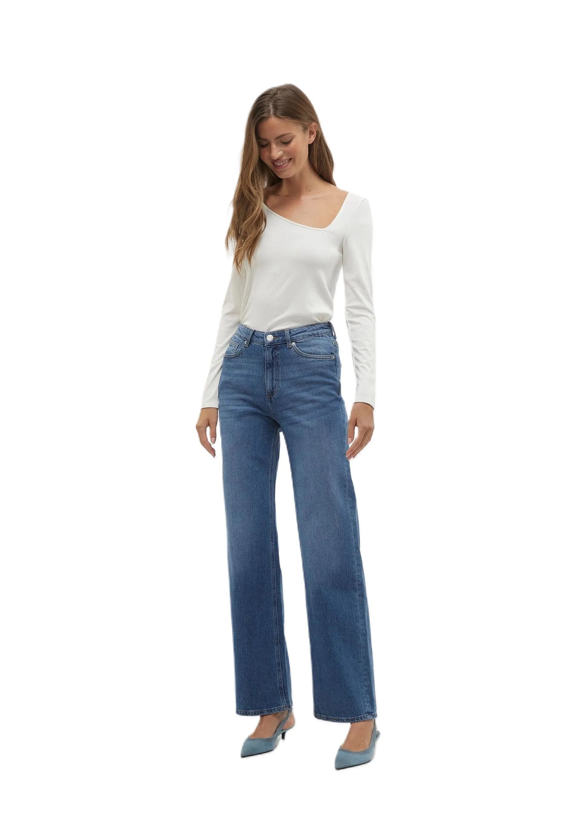 Vero Moda Loose-fit-Jeans VMTESSA HR WIDE JEANS RA380 GA NOOS