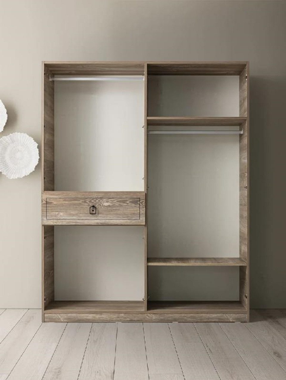 JVmoebel Kleiderschrank Spiegel mit Stauraum in Schwarz für moderne Aufbewahrung (1-St., Kleiderschrank) Made in Europa