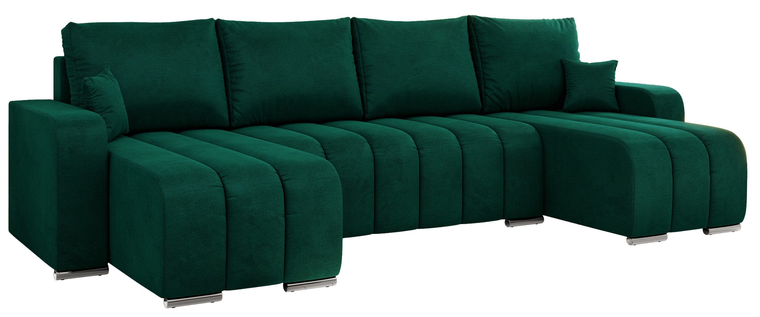 MKS MÖBEL Ecksofa KIRASSO U, Set, Bonellfedern, lose Kissen, Couch U-form, Ecksofa U-Form, Metallbeine, Bettkasten, Schlafsofa