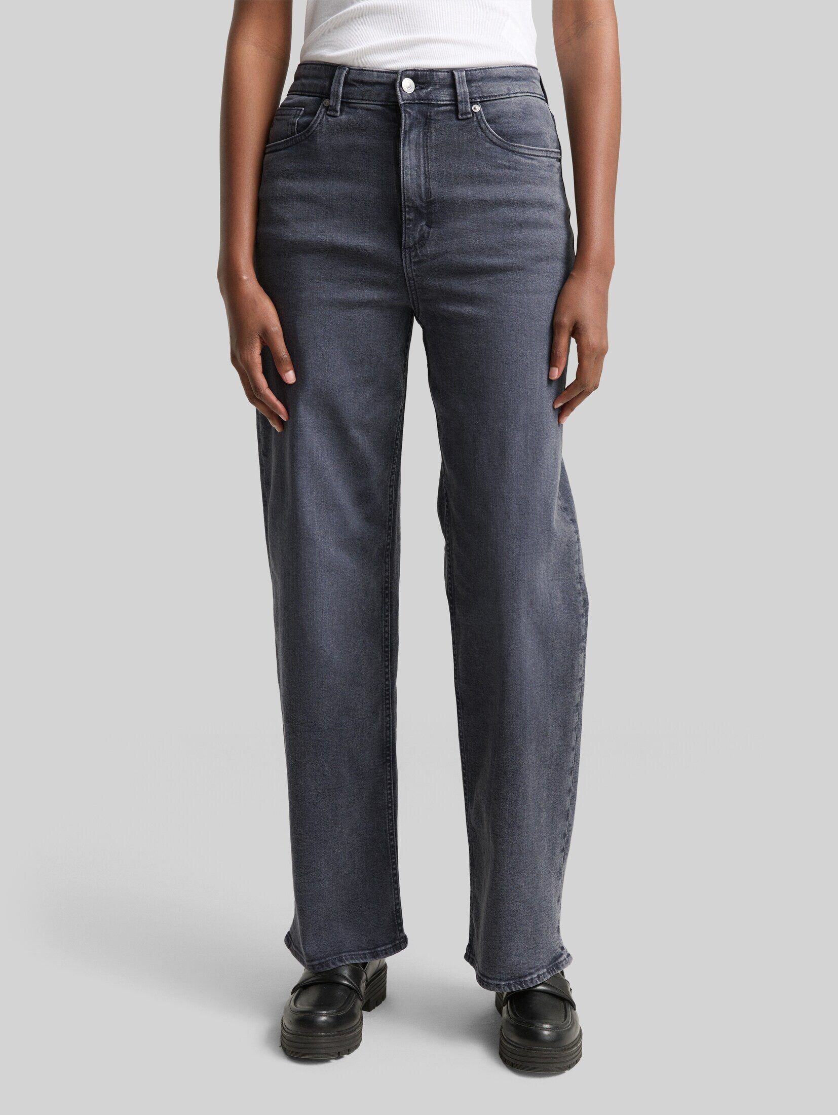 TOM TAILOR Denim Weite Jeans Jeanshosen TTLINOU WIDE High Waist Jeans