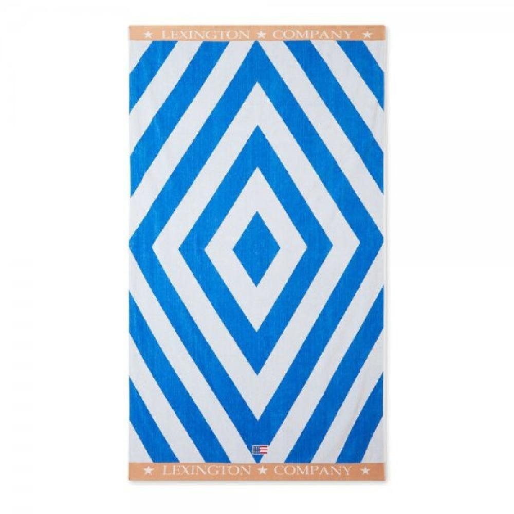 Lexington Badetücher LEXINGTON Strandtuch Graphic Cotton Velour Blue White (100x180) | Badetücher