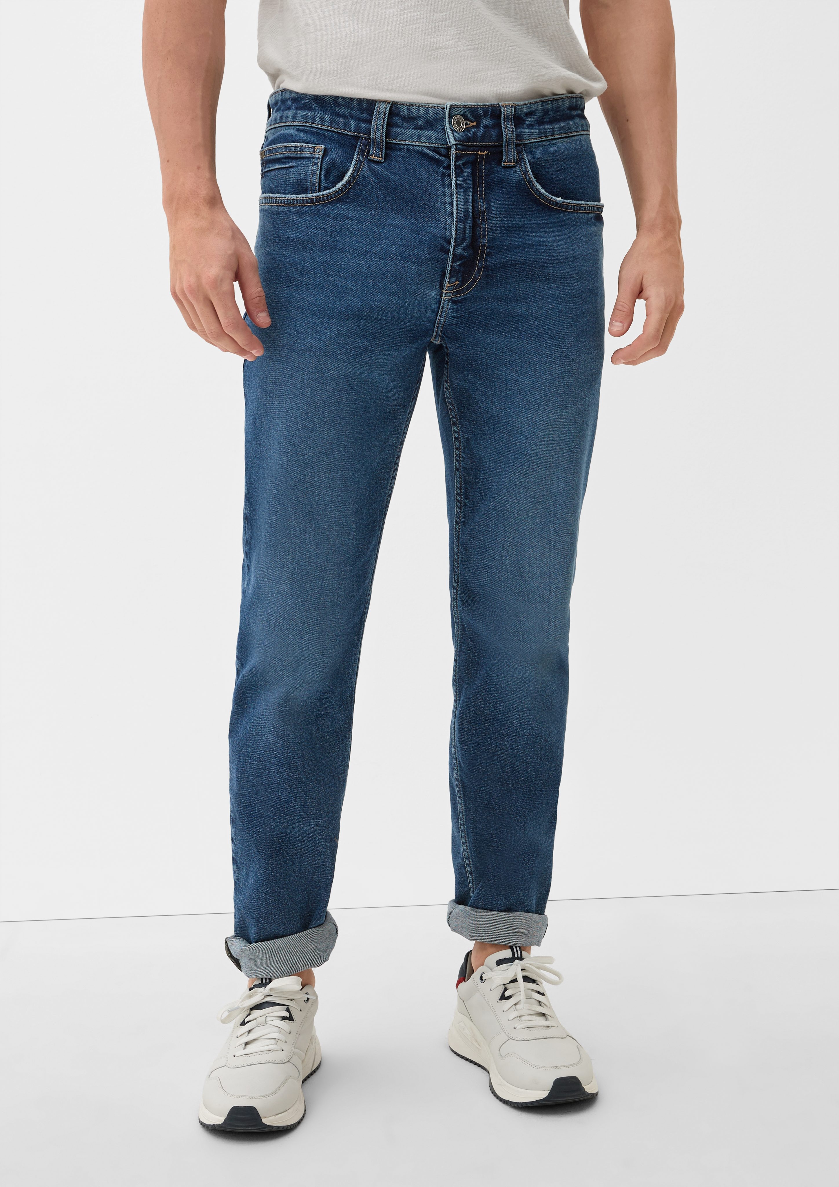 s.Oliver Stoffhose Jeans Nelio / Slim Fit / Mid Rise / Slim Leg Waschung ozeanblau