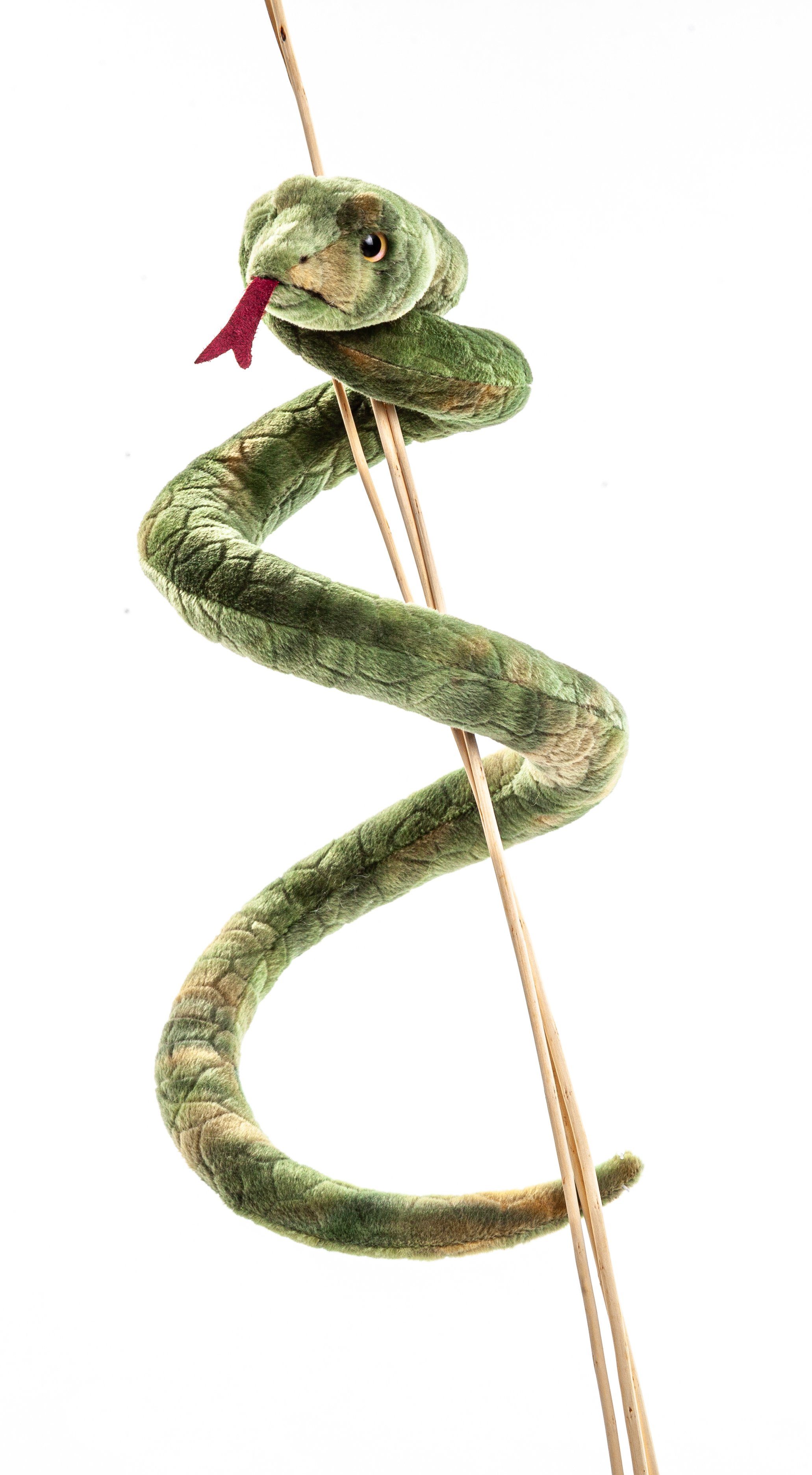 Uni-Toys Kuscheltier Schlange grün - 90 cm (Länge) - Plüsch-Schlange - Plüschtier, zu 100 % recyceltes Füllmaterial