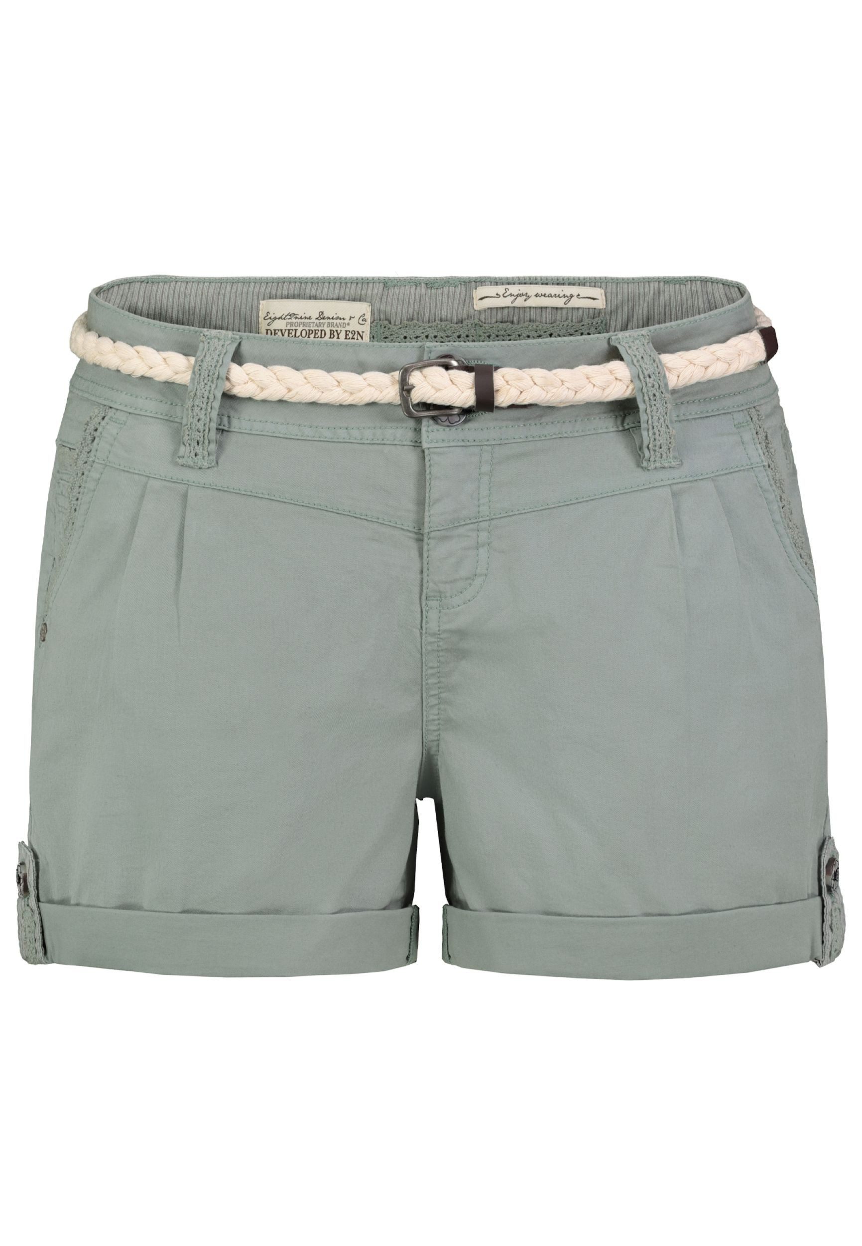 Eight2Nine Shorts Geflochtener Gürtel Umschlagbund Sommerlicher Look Stil (1-tlg) D60530BM60320_Shorts