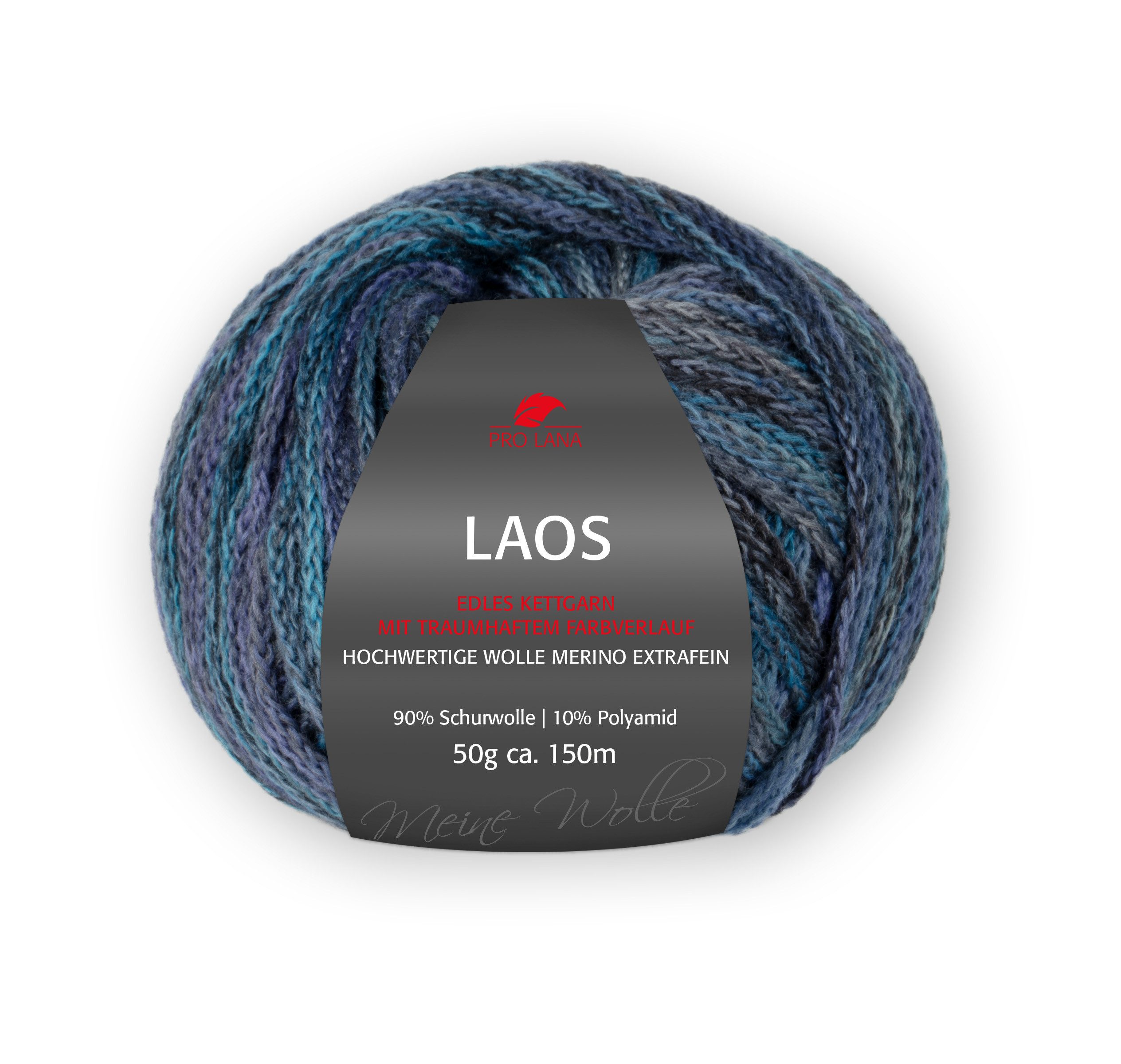 Pro Lana Pro Lana LAOS Häkelwolle, 150 m (geflochtene Merinowolle in leuchtenden Farben), 50 g
