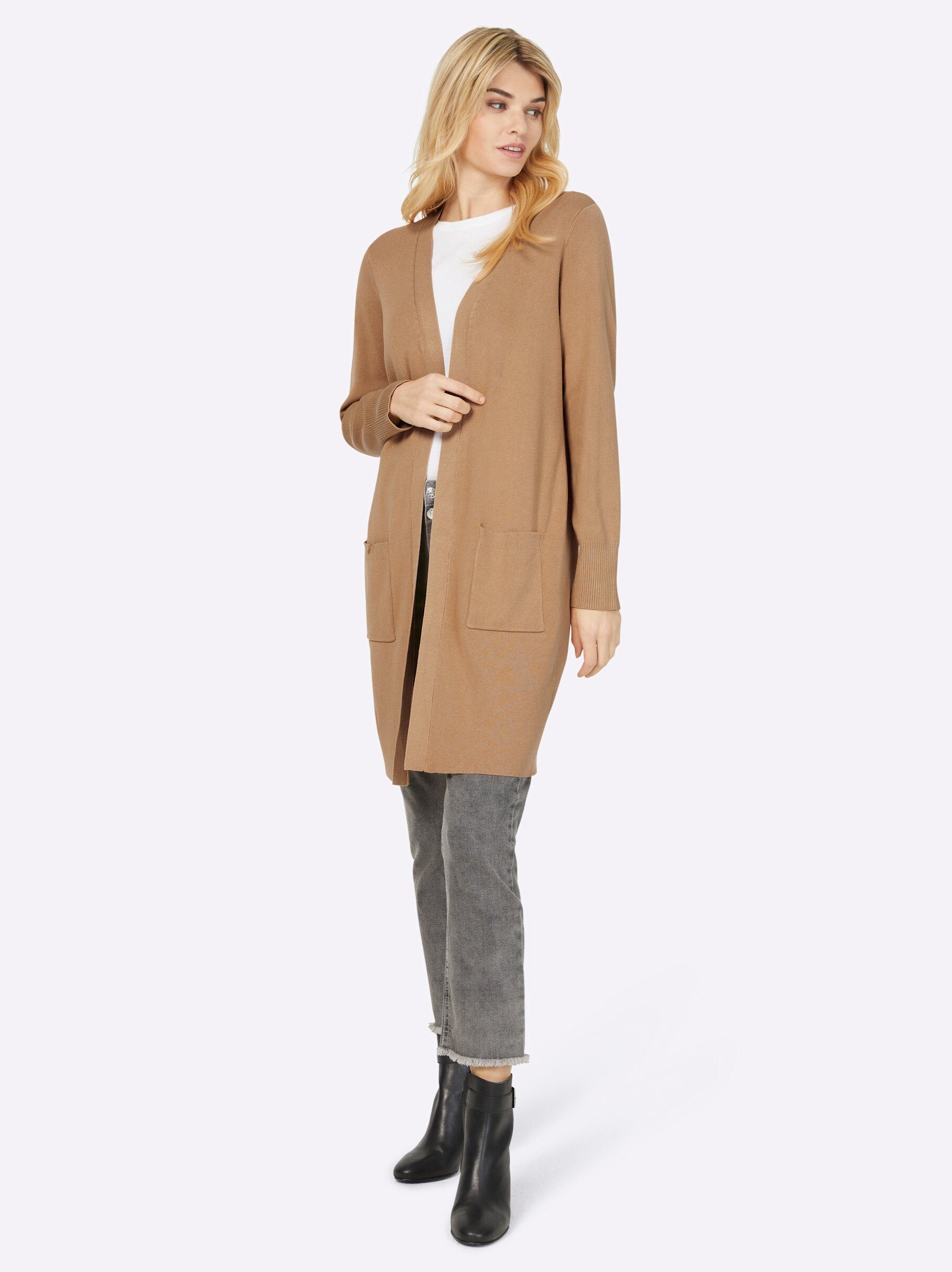 heine Strickjacke camel