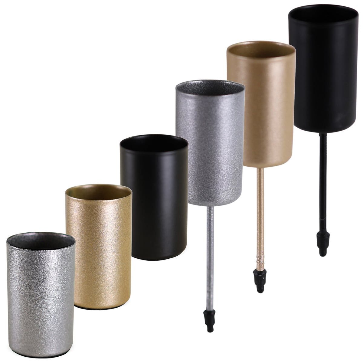 matches21 HOME & HOBBY Kerzenhalter Metall Kerzenstecker Picks 4er Set silb günstig online kaufen