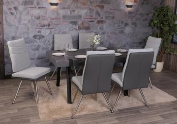 MCW Esszimmerstuhl MCW-G54-4 (Stühle ohne Armlehne, 6 St), 6er-Set, Inklusive Fußbodenschoner, dekorative glänzende Ziernaht