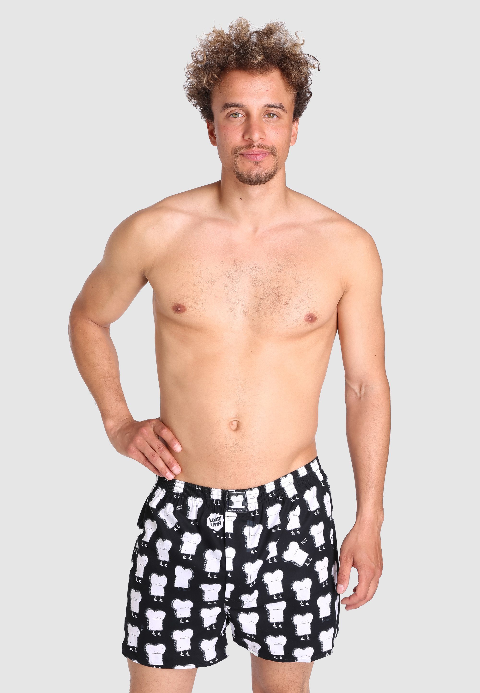 coolen Comic-Motiven Lousy schwarz mit Livin Boxershorts Toast Zitrone