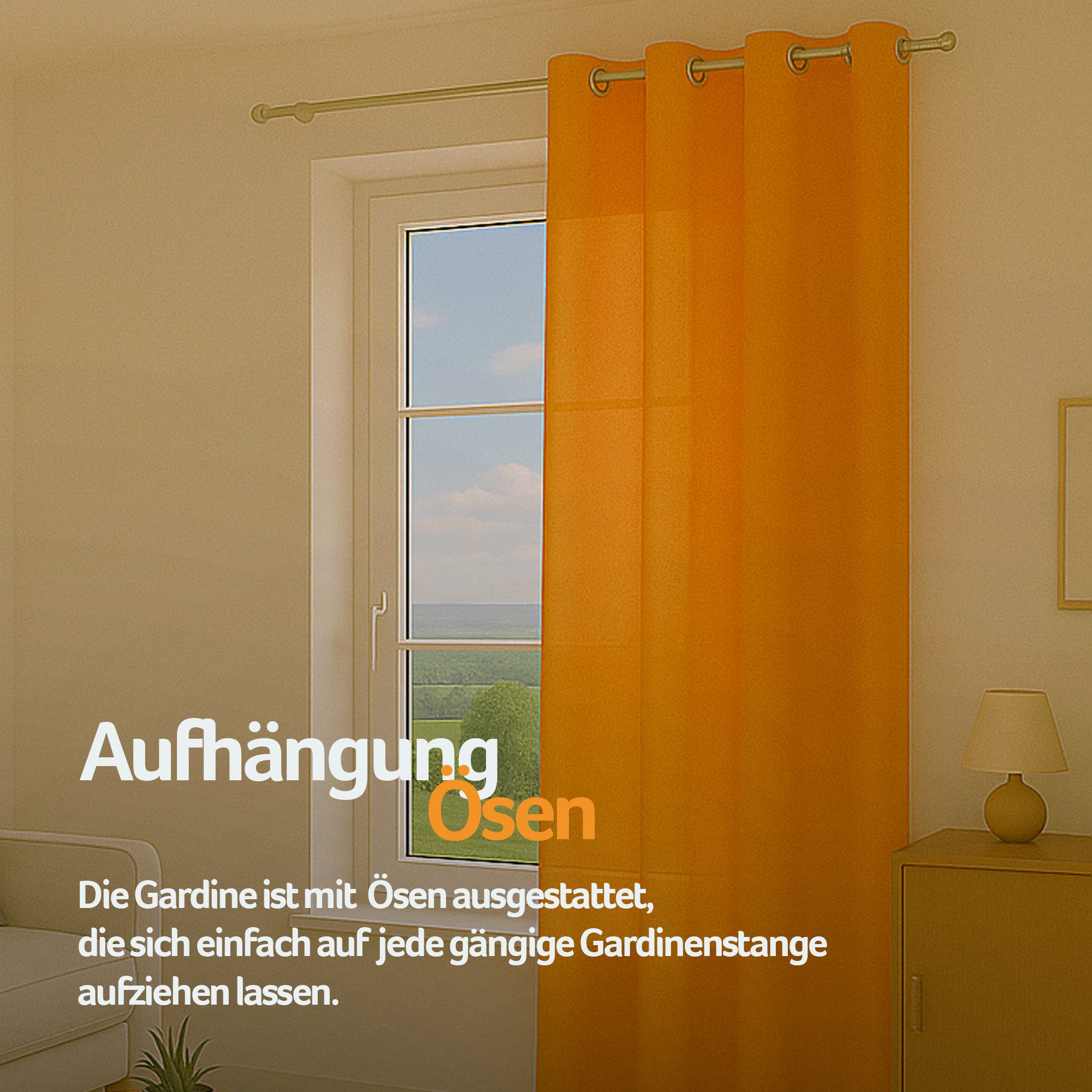 Bestlivings Vorhang „Ellen“ mit Ösen (1 St), Ösen, blickdicht, einfarbig, waschbar bei 30°C, bügelleicht, strapazierfähig, formstabil