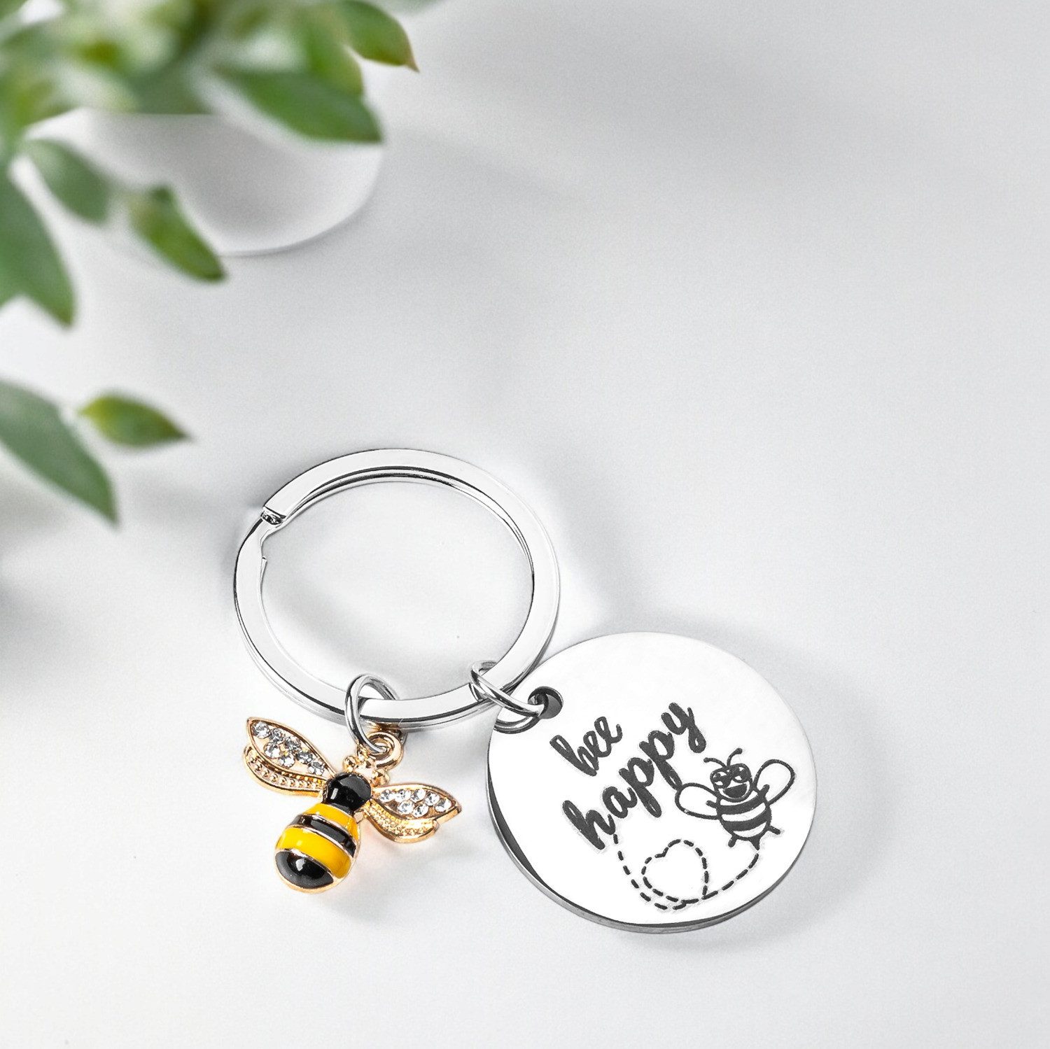 Gadget Master Schlüsselanhänger Bee Happy Schlüsselanhänger Bienen Glücksbr günstig online kaufen