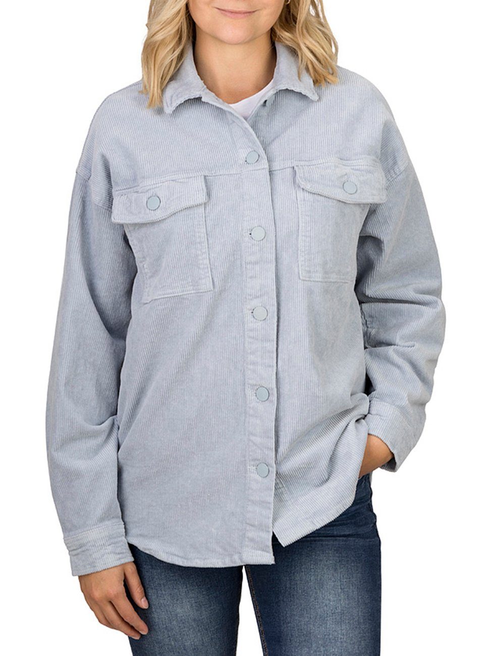 DENIMFY Outdoorjacke Damen Hemdbluse DFSophia Oversize günstig online kaufen