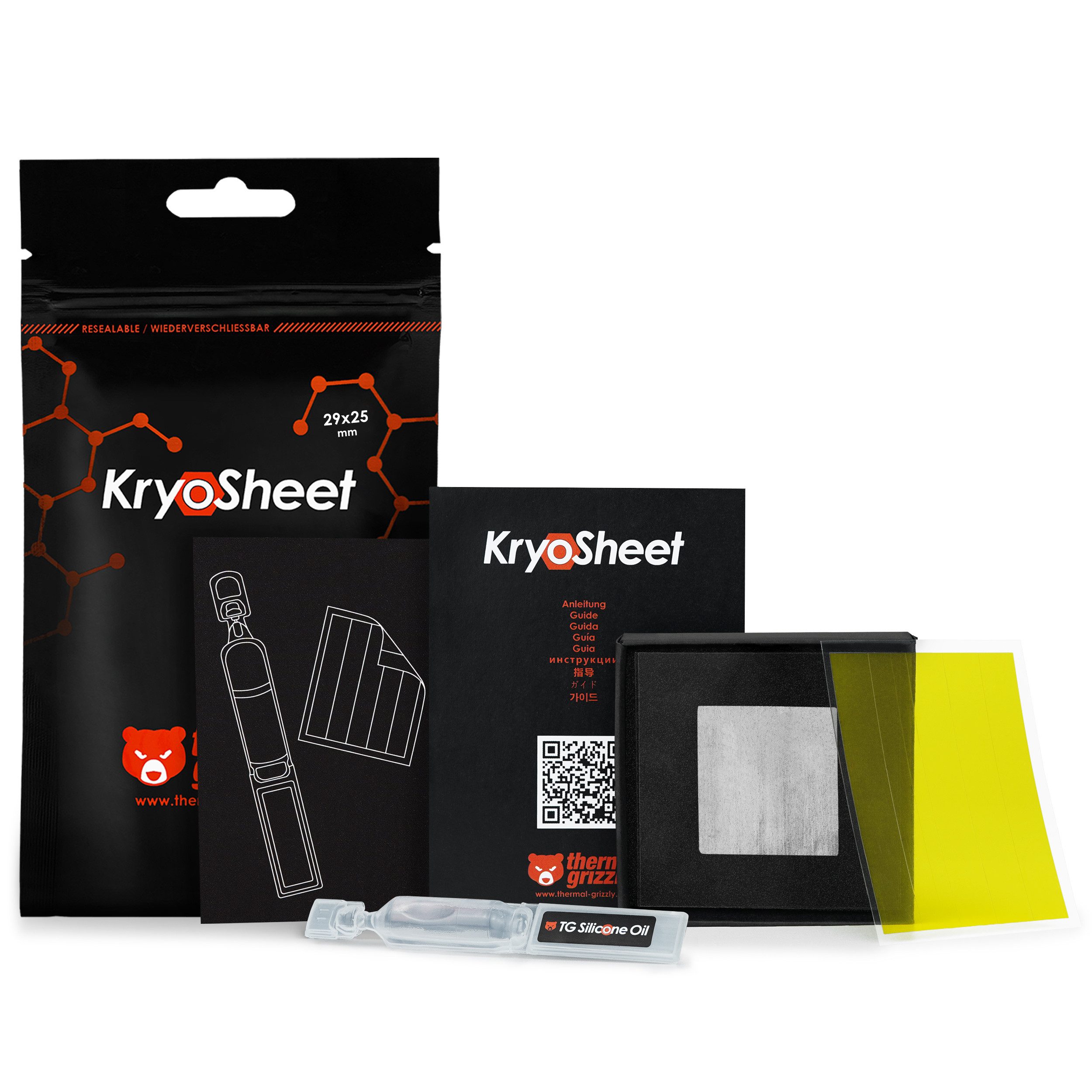 Thermal Grizzly Wärmeleitpad Kryosheet 29 x 25 x 0,2 mm, 1-tlg., Kryosheet, Wärmeleitpad, Thermal Grizzly, Gaming, thermal pad