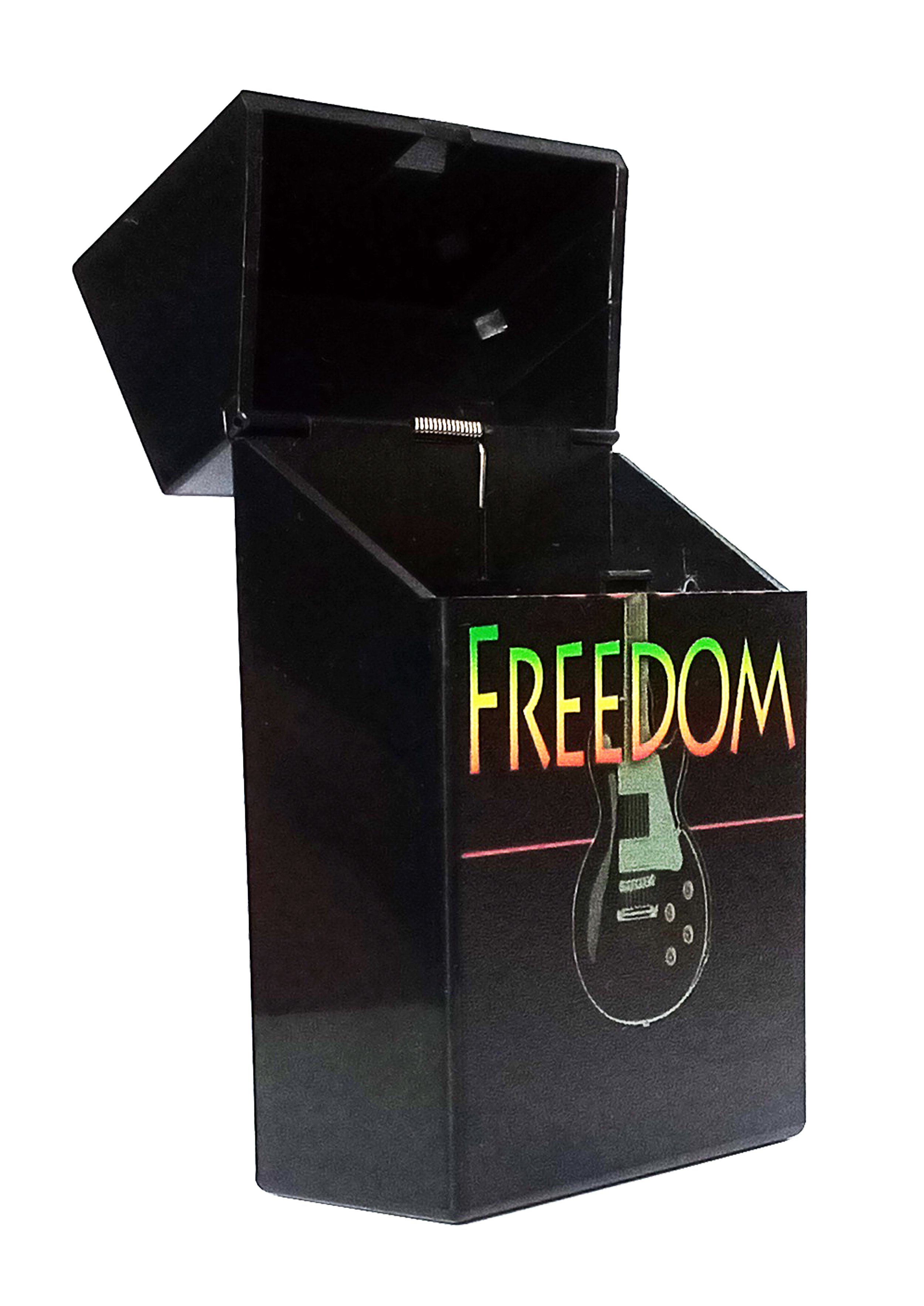 CHAMP Dose ZIGARETTENDOSE Reggae Freedom mit Sprungdeckel 44 (Reggae Freedom), für 20 Zigaretten Kunststoff Zigarettenbox Zigarettenetui Etui