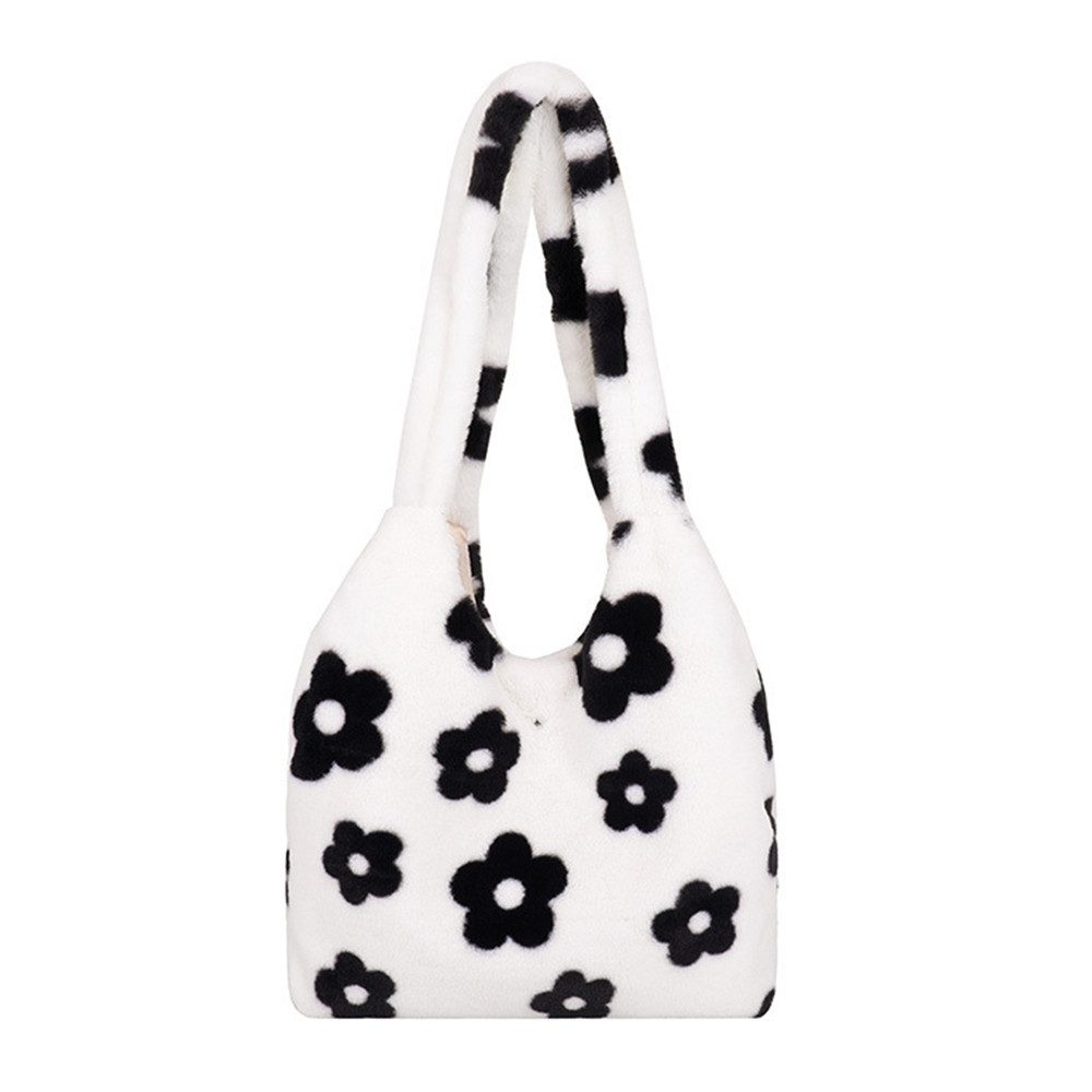Coonoor Schultertasche Damen Blumen Plüsch Umhängetasche günstig online kaufen