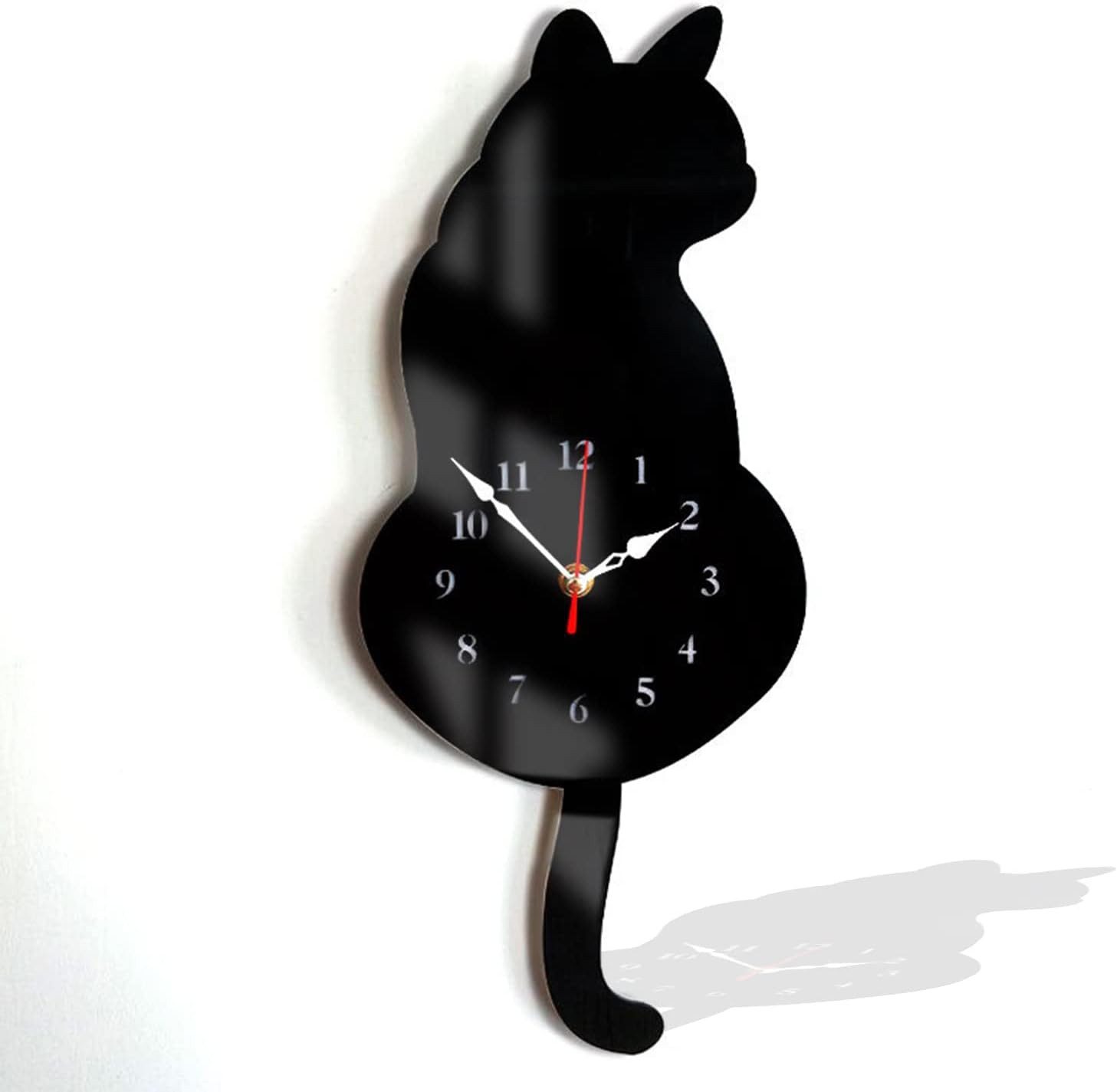 AURIVION Wanduhr Wanduhr Kreative Katze Wanduhr (Pendeluhr für Wohnzimmer, Schlafzimmer( 42*18 cm)