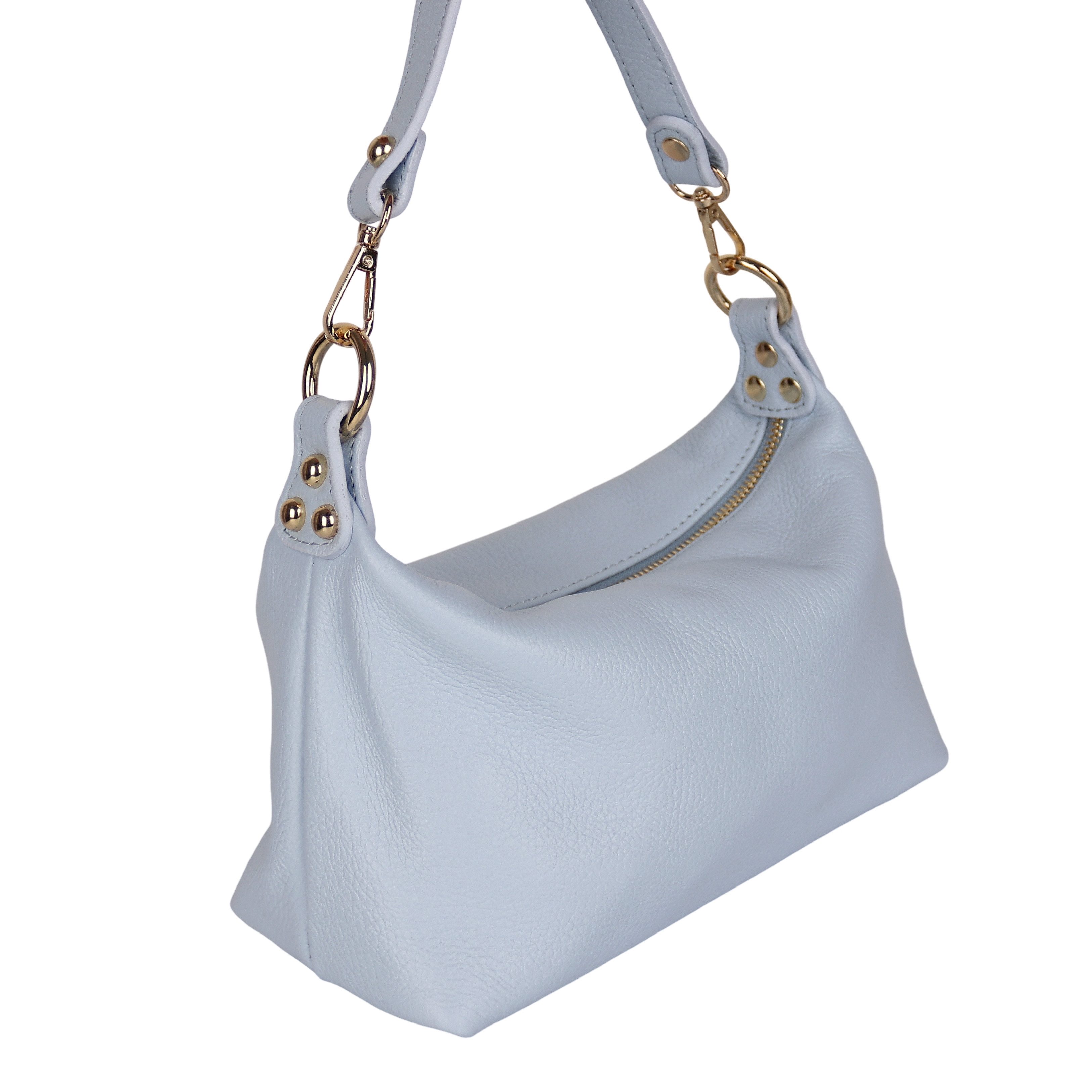 MIRROSI Schultertasche Damen Achseltasche Umhängetasche Echtleder, Made in Italy