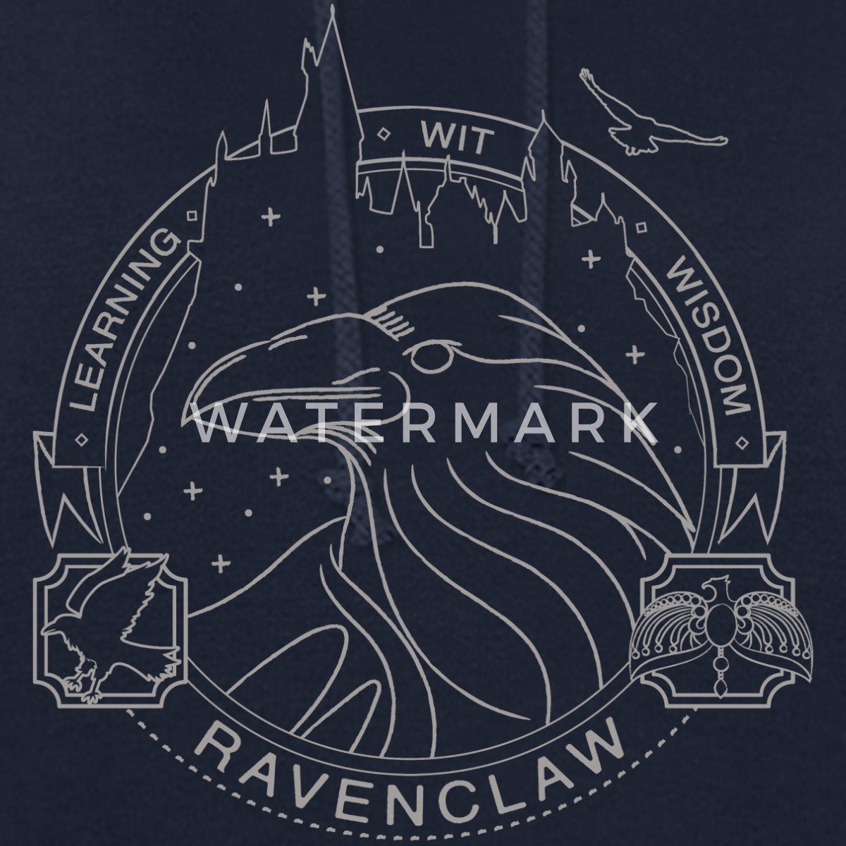 Spreadshirt Hoodie Harry Potter Ravenclaw Silver Damen Hoodie (1-tlg)