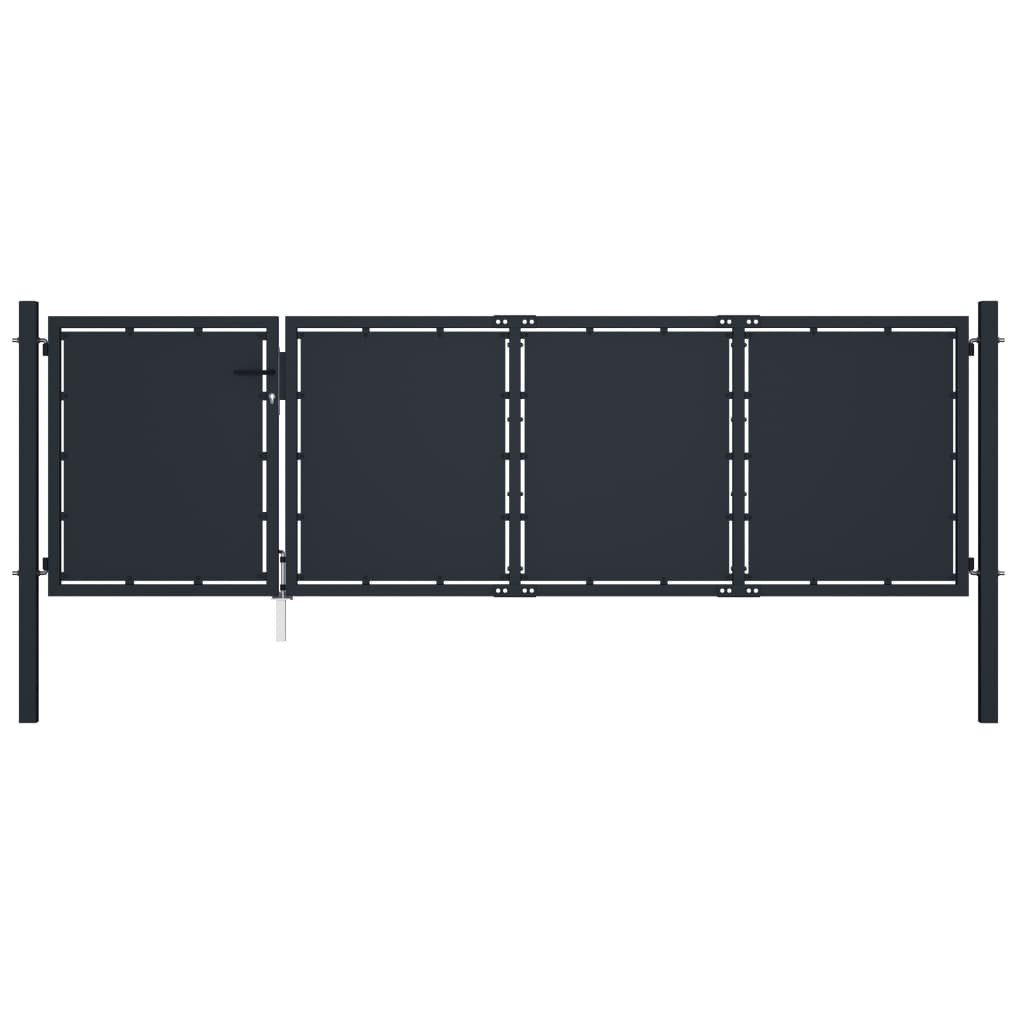 vidaXL Gartentor, Gartentor Stahl 350 x 100 cm Anthrazit