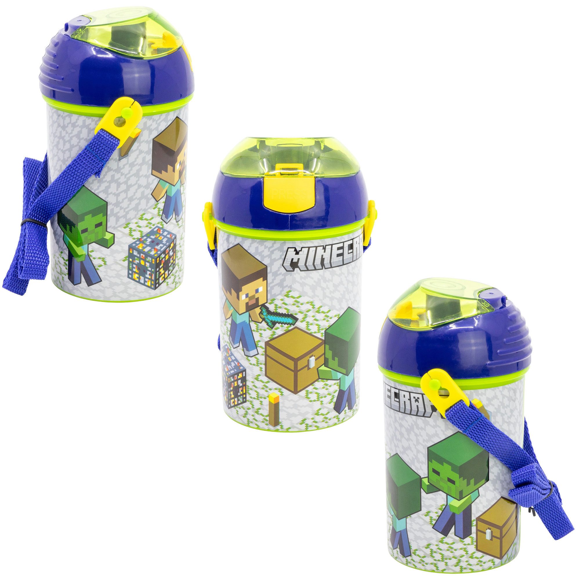 Minecraft Trinkflasche Minecraft Creeper Steve Alex Wasserflasche Flasche Tragegurt 450 ml