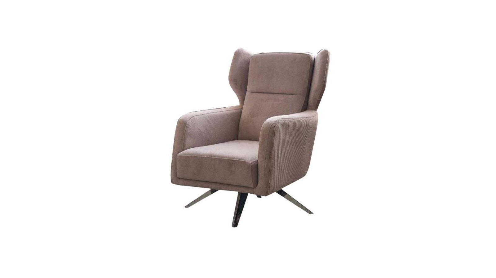 JVmoebel Sessel Luxus Sessel Einsitzer Stoff Wohnzimmer Design Beige Polster Sitzer (1-St., Sessel), Made in Europa