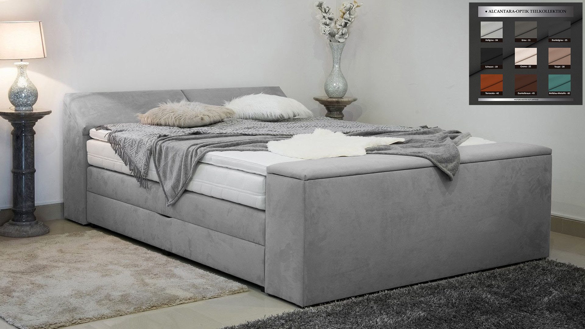 PAARA Boxspringbett Dubai mit Bettkasten Kopfteil günstig online kaufen