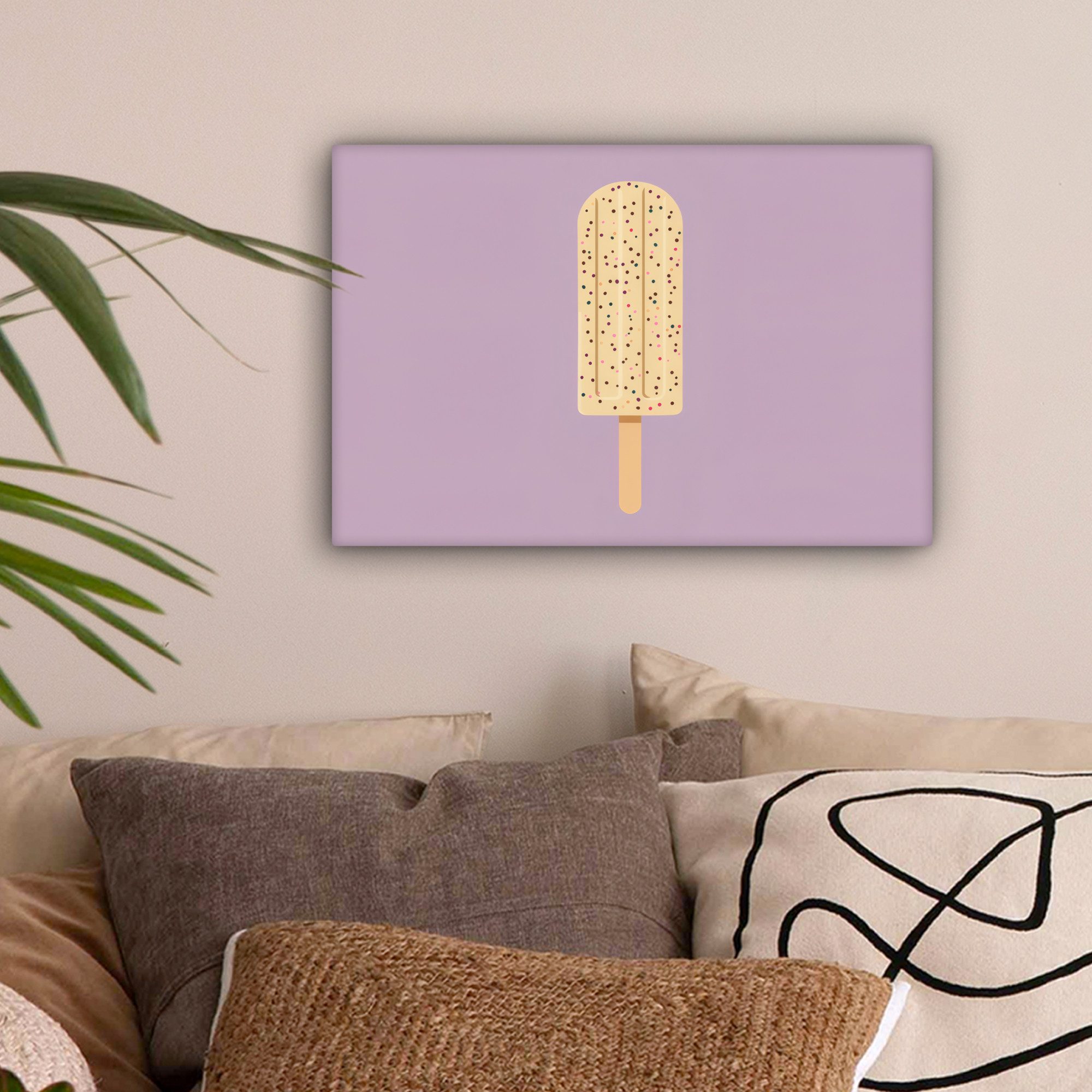 OneMillionCanvasses® Leinwandbild Beige - Eiscreme - günstig online kaufen