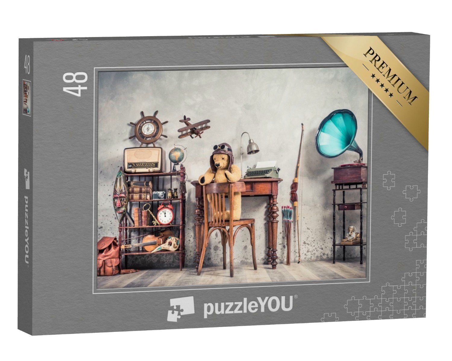 puzzleYOU Puzzle Retro-Stil: Spielsachen und Gebrauchsgegenstände, 48 Puzzleteile, puzzleYOU-Kollektionen Nostalgie