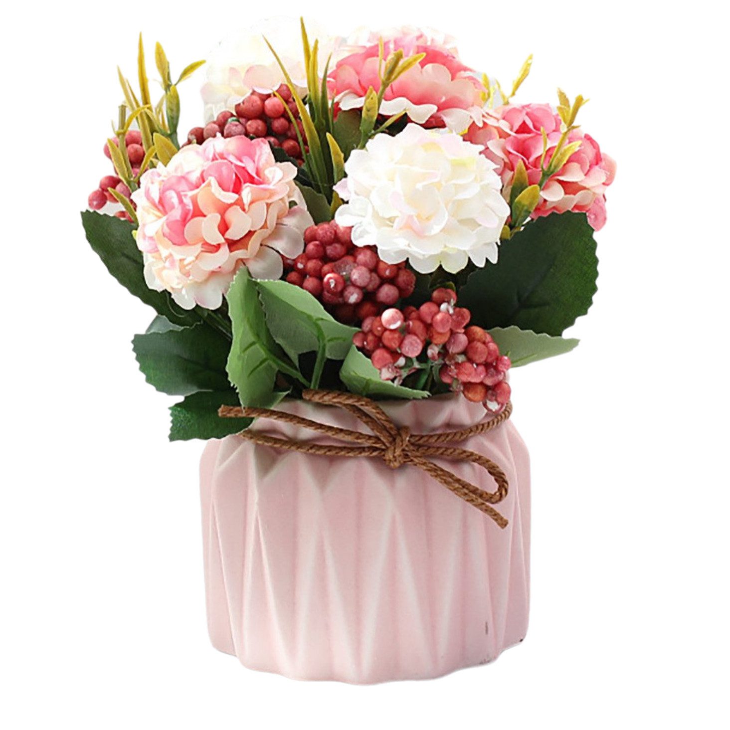 Künstliche Zimmerpflanze Topfpflanzen, künstliche Blumen, dekorative Hortensien, Seidenstraße, OYLCDI