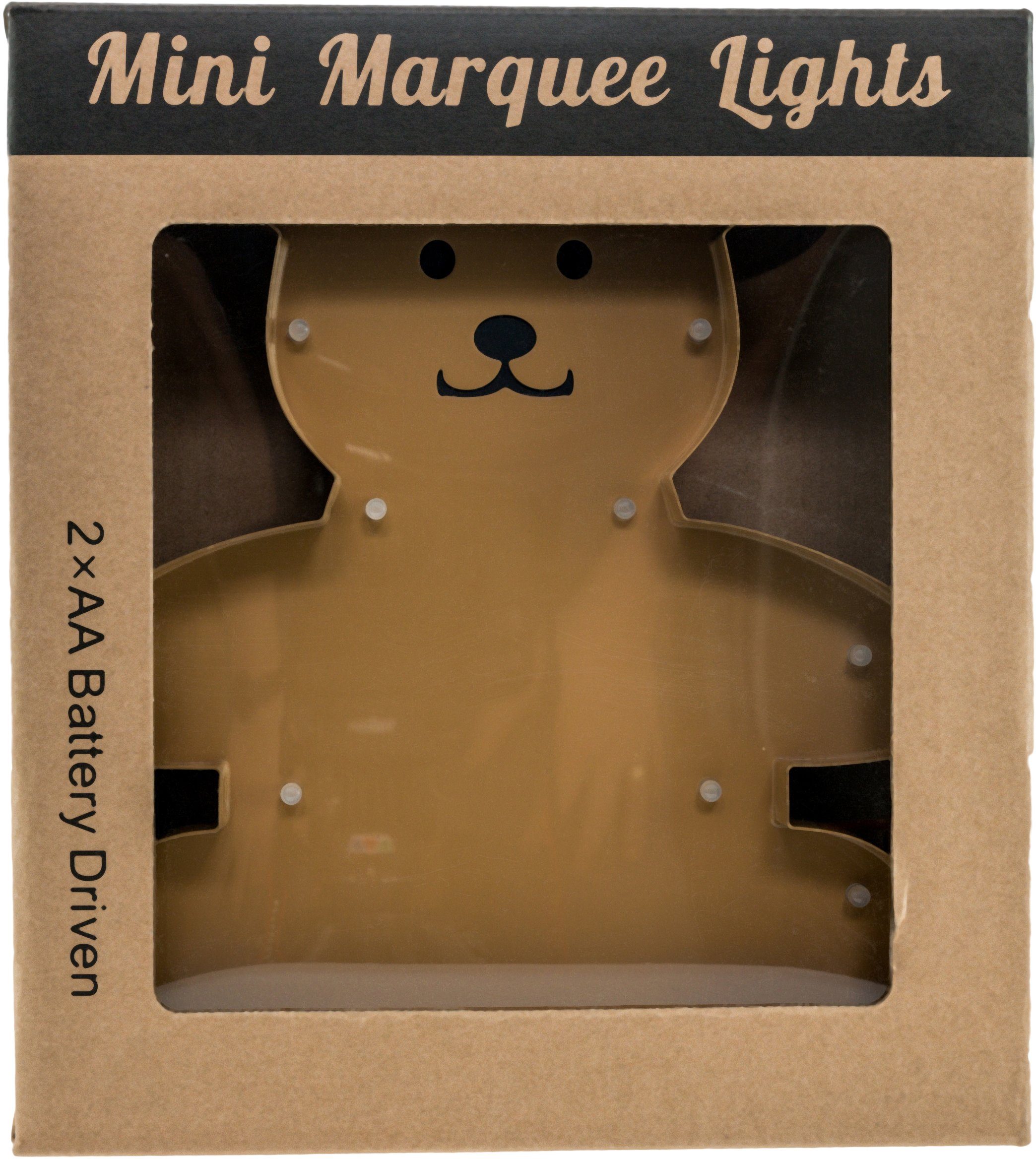 MARQUEE LIGHTS LED 20x23 cm LED - Tischlampe Teddy 18 integriert, Dekolicht Wandlampe, festverbauten fest Warmweiß, Teddy, LEDs mit