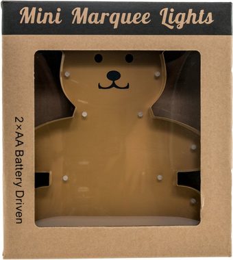 MARQUEE LIGHTS LED Dekolicht Teddy, LED fest integriert, Warmweiß, Wandlampe, Tischlampe Teddy mit 18 festverbauten LEDs - 20x23 cm