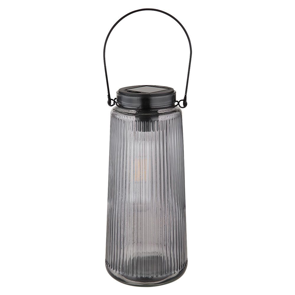 GLOBO LIGHTING LED Solarleuchte, LED-Leuchtmittel fest verbaut, Warmweiß, Solarlampe Außenleuchte Gartendeko LED Laterne Glas Balkonleuchte