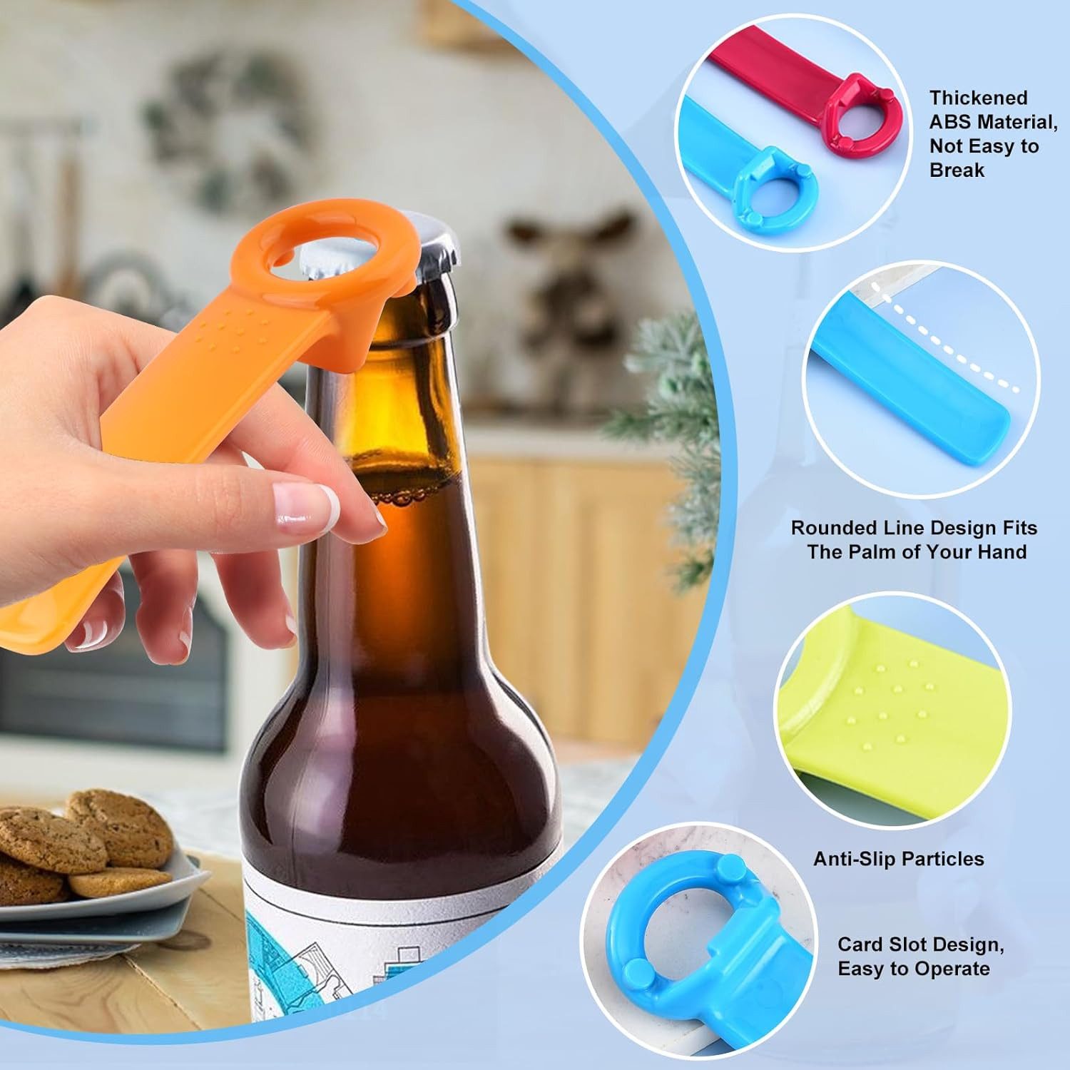 FELIXLEO Flaschenöffner Deckelöffner Glasöffner Schraubdeckelöffner Deckelöffner (6-tlg)