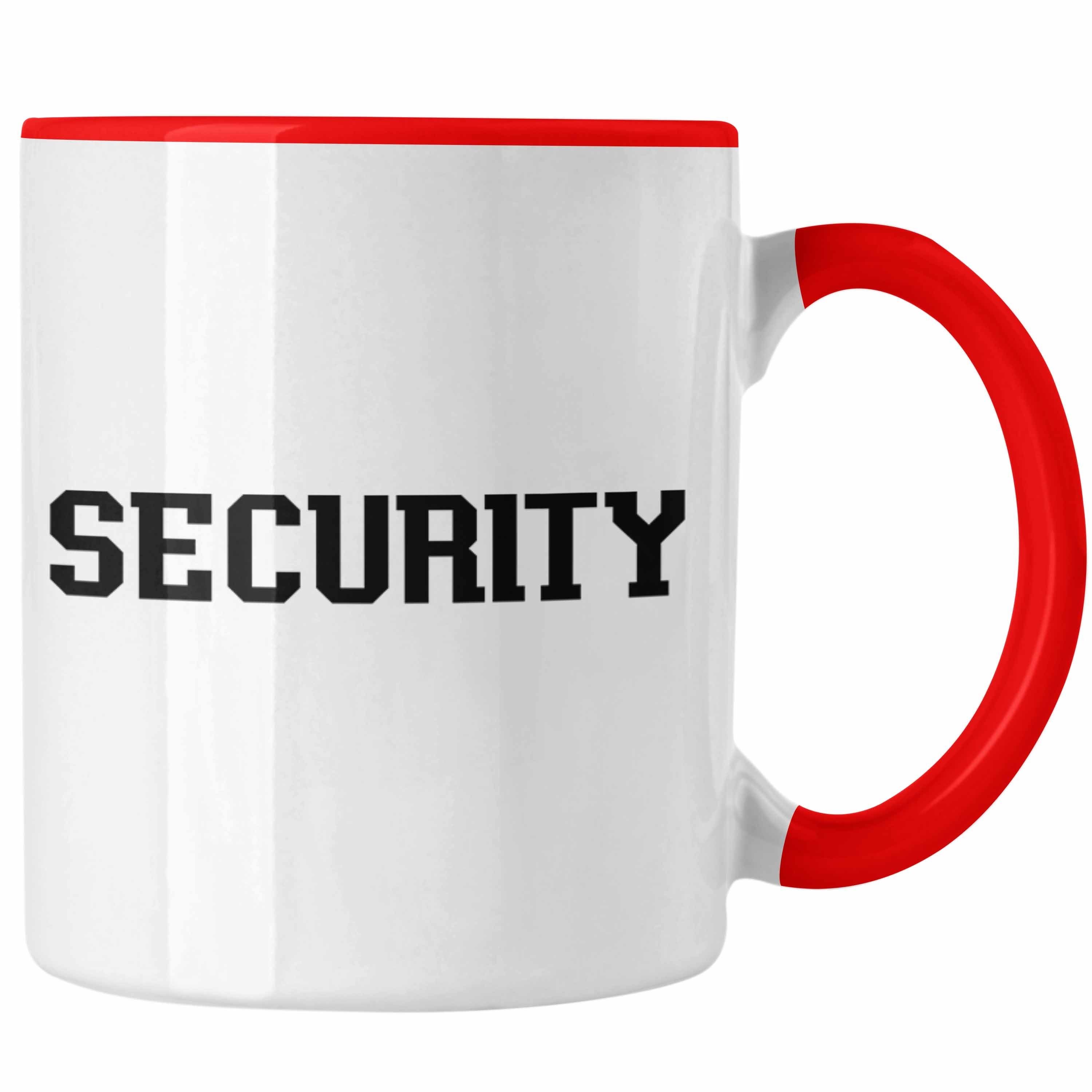 Trendation Tasse Security Tasse für Türsteher Wächter Geschenk für Beschützer Rot