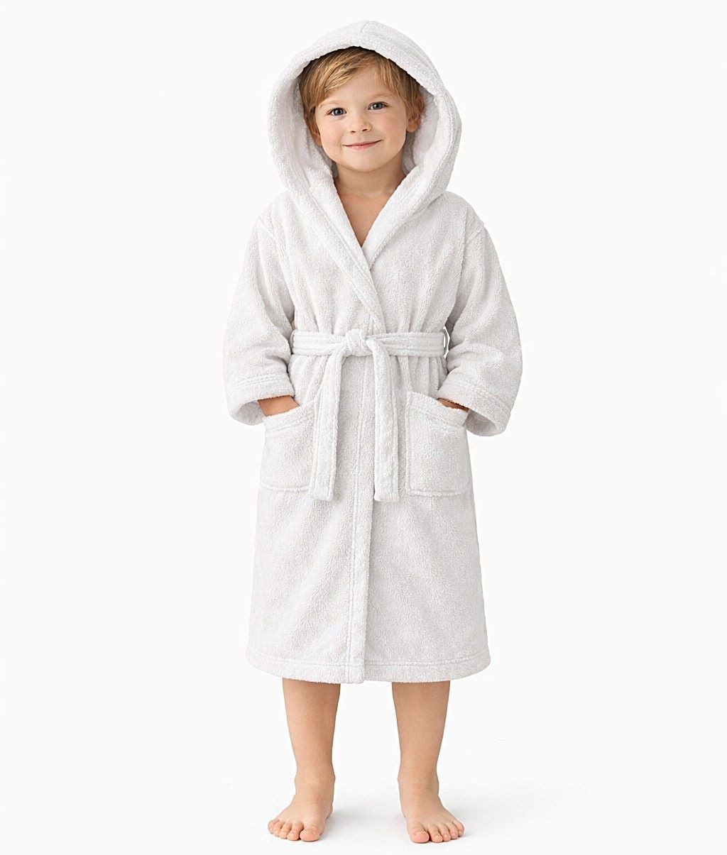 Toker Collection® Kinderbademantel Kinder Bademantel mit Kapuze – 100% Baumwolle, Kapuze, Gürtel, Hautsympatisch