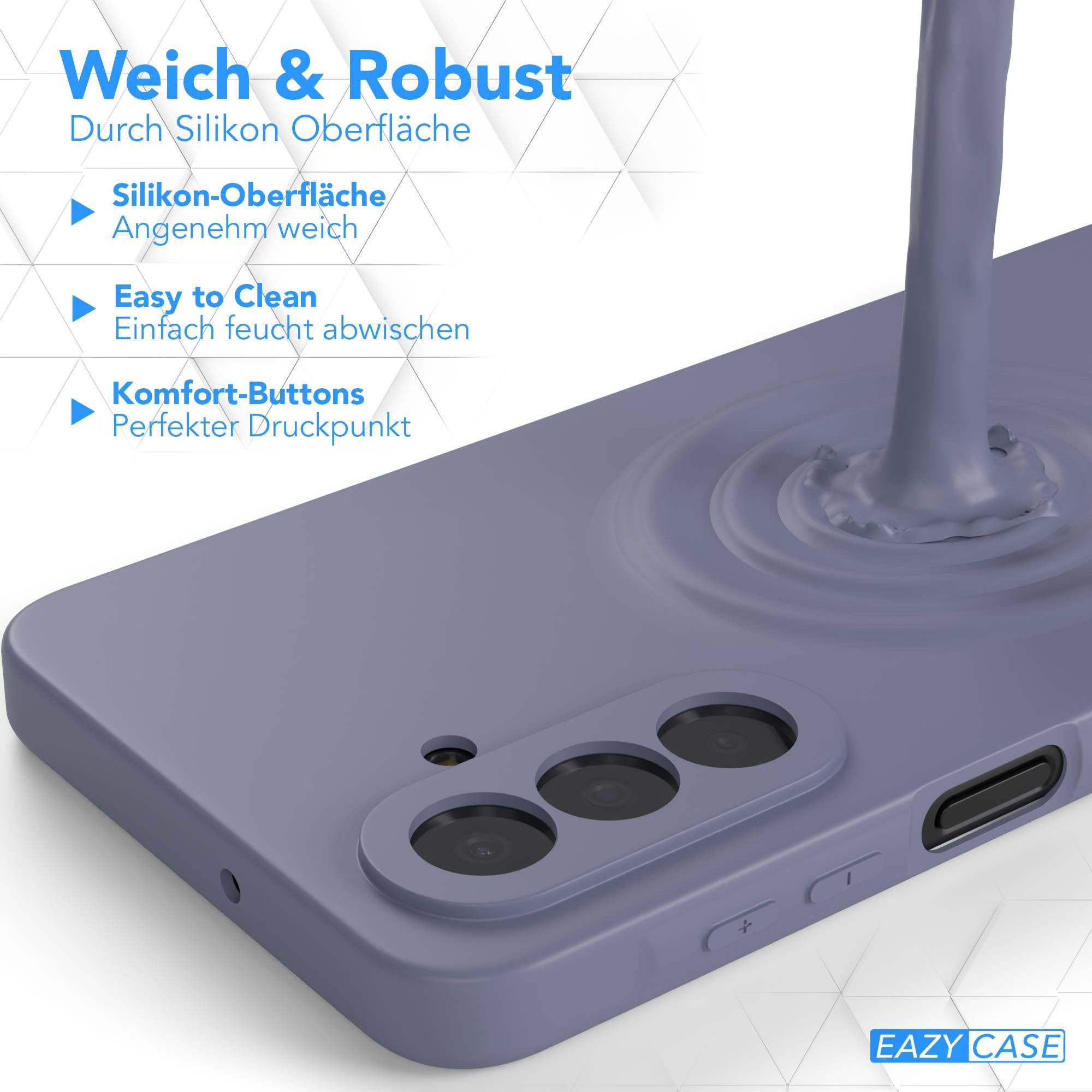 EAZY CASE Handyhülle TPU Hülle für Samsung Galaxy A17 6,7 Zoll, Silikon Schutzhülle mit Kameraschutz Matt Back Cover Soft Eis Blau – Bild 5 von 5